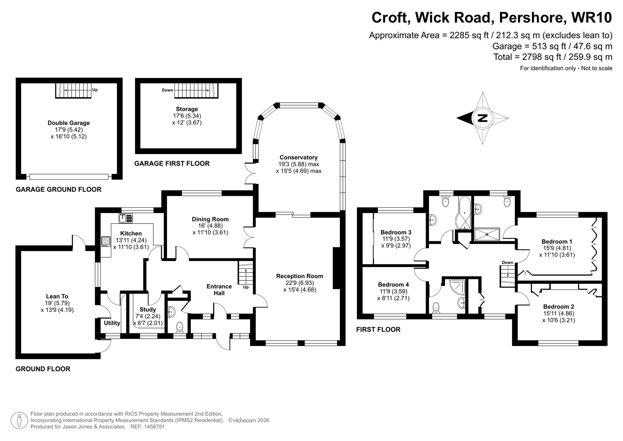 4 bed detached house for sale in Wick Road, Pershore - Property floorplan