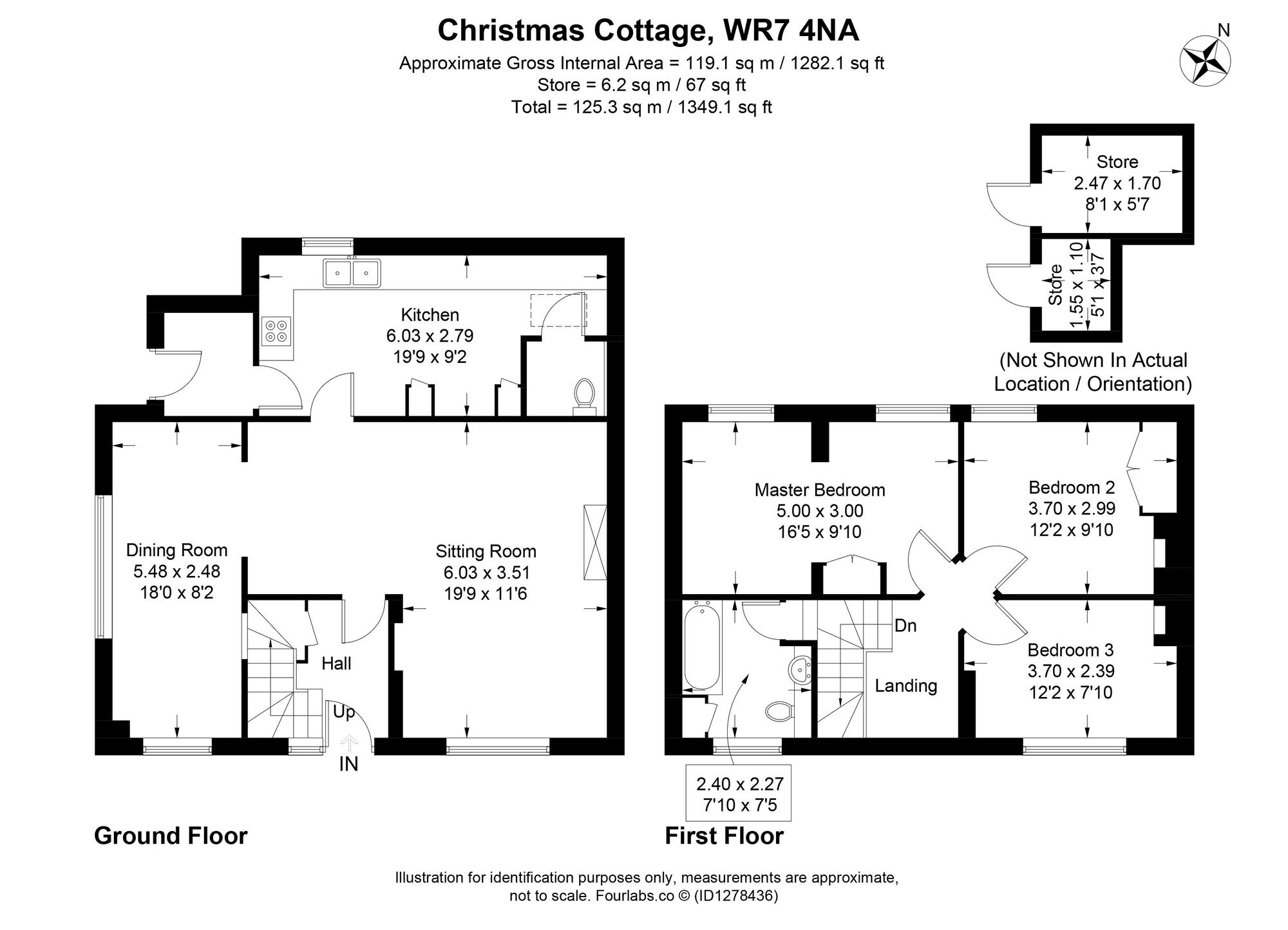3 bed house for sale in Abbots Morton, Worcester - Property floorplan