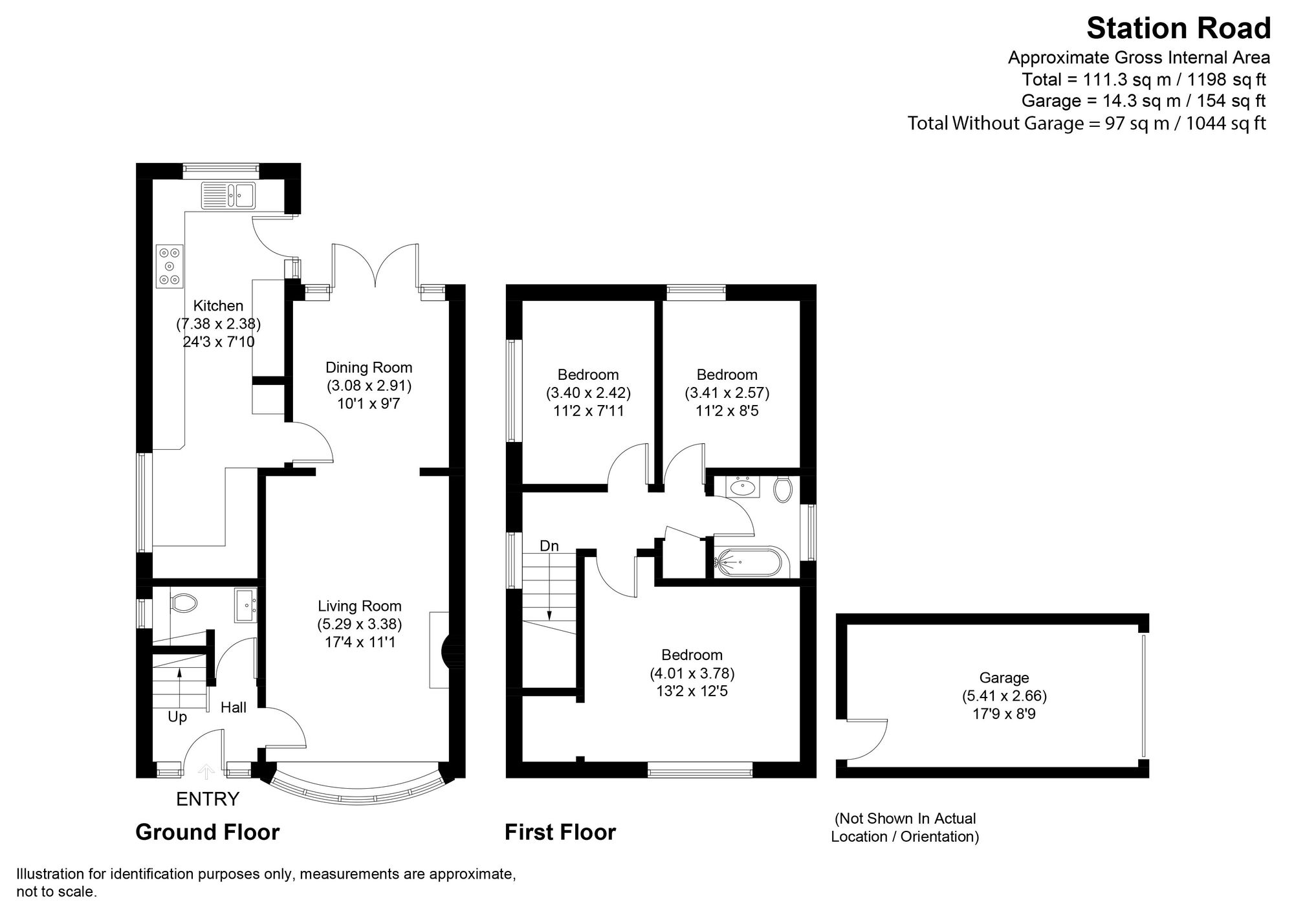 3 bed detached house for sale in Station Road, Pershore - Property floorplan