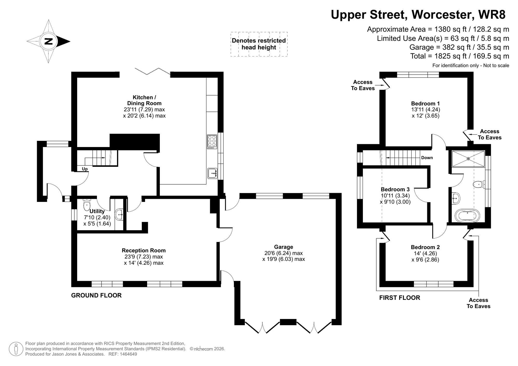 3 bed detached house for sale in Upper Street, Worcester - Property floorplan
