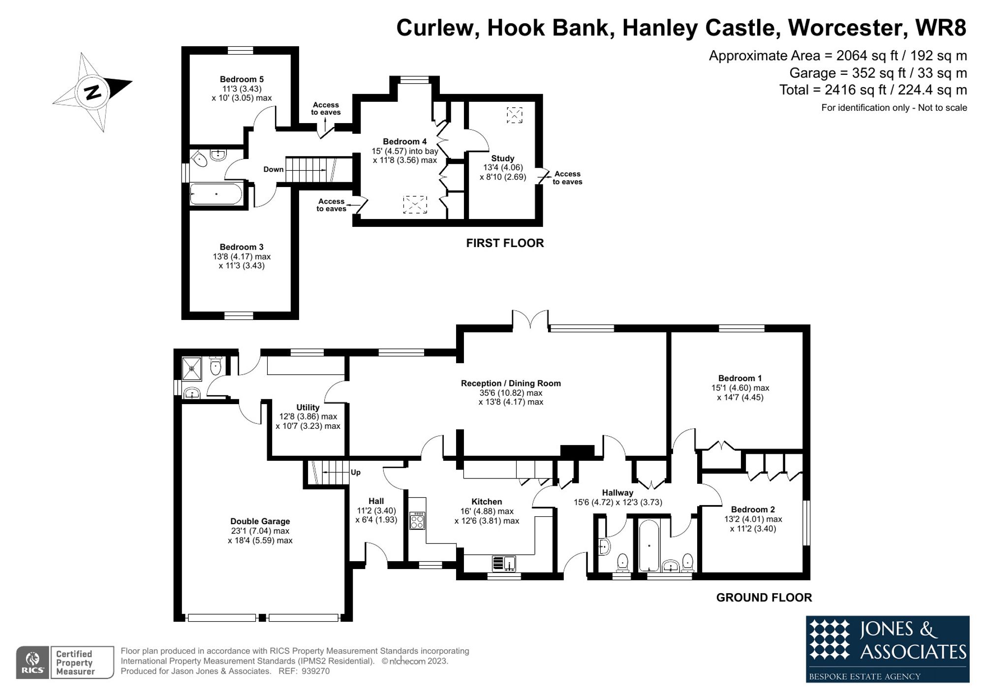 5 bed detached bungalow for sale in Hook Bank, Worcester - Property floorplan