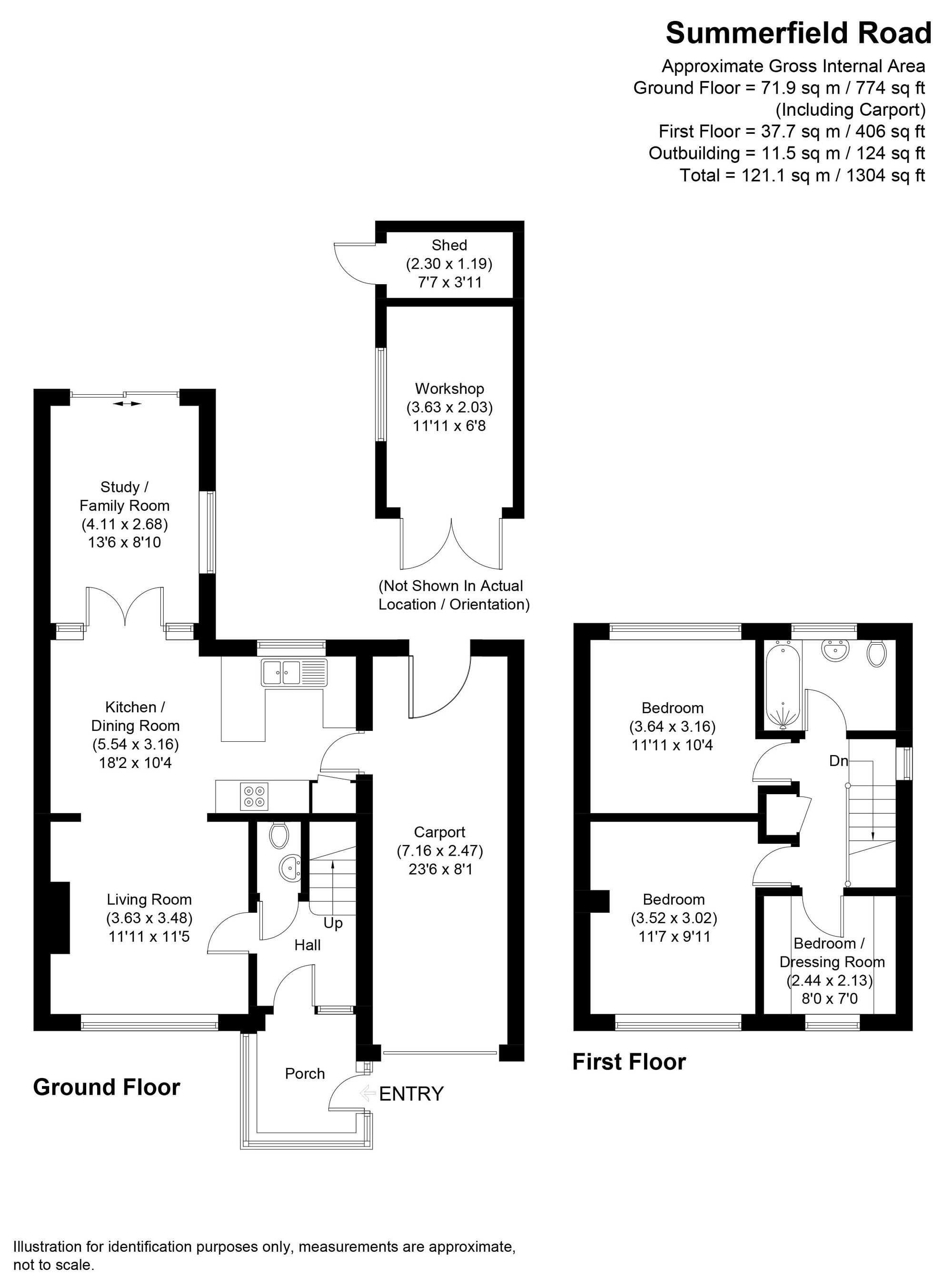 3 bed semi-detached house for sale in Summerfield Road, Malvern - Property floorplan