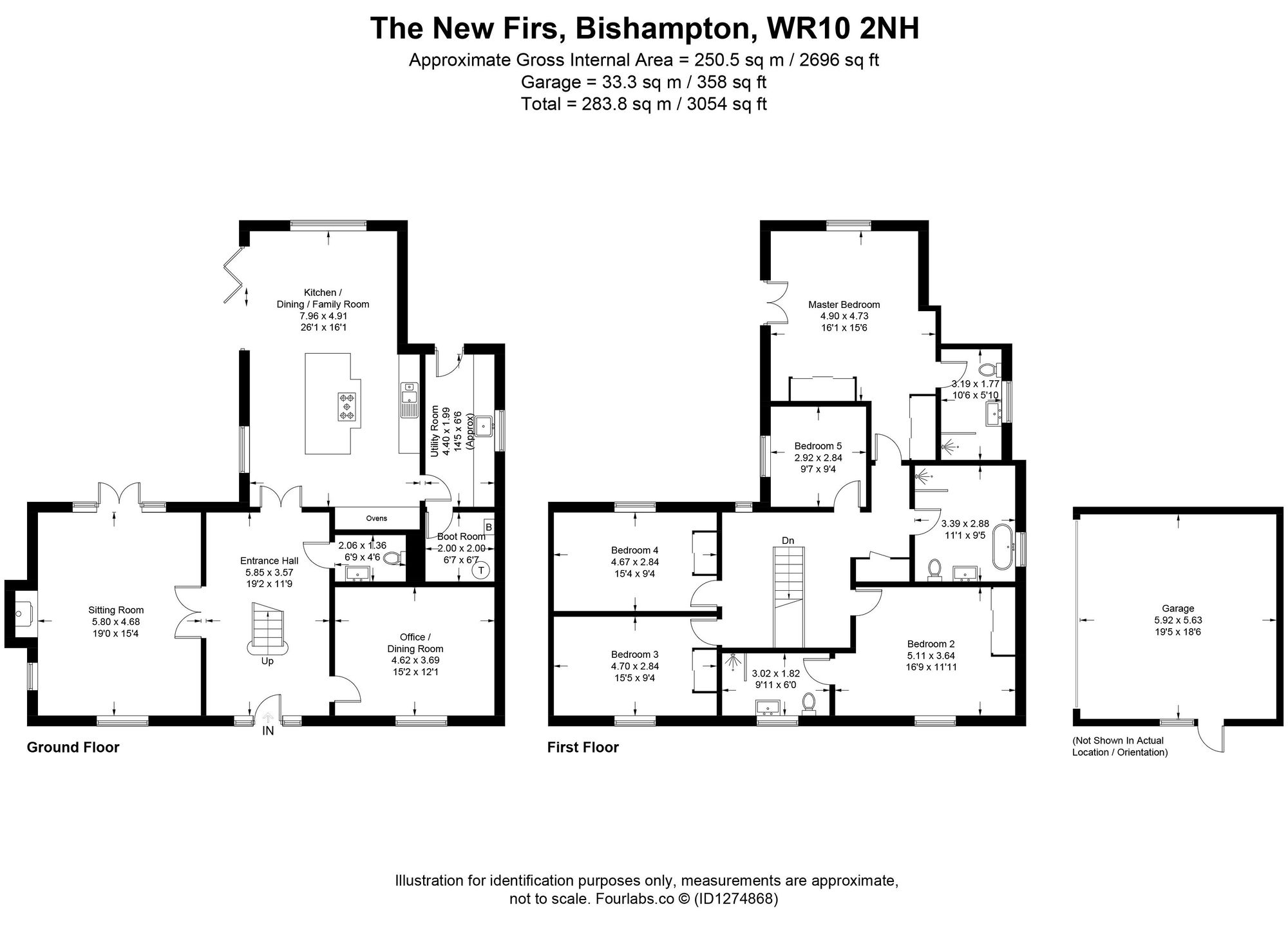 5 bed detached house for sale in Main Street, Pershore - Property floorplan