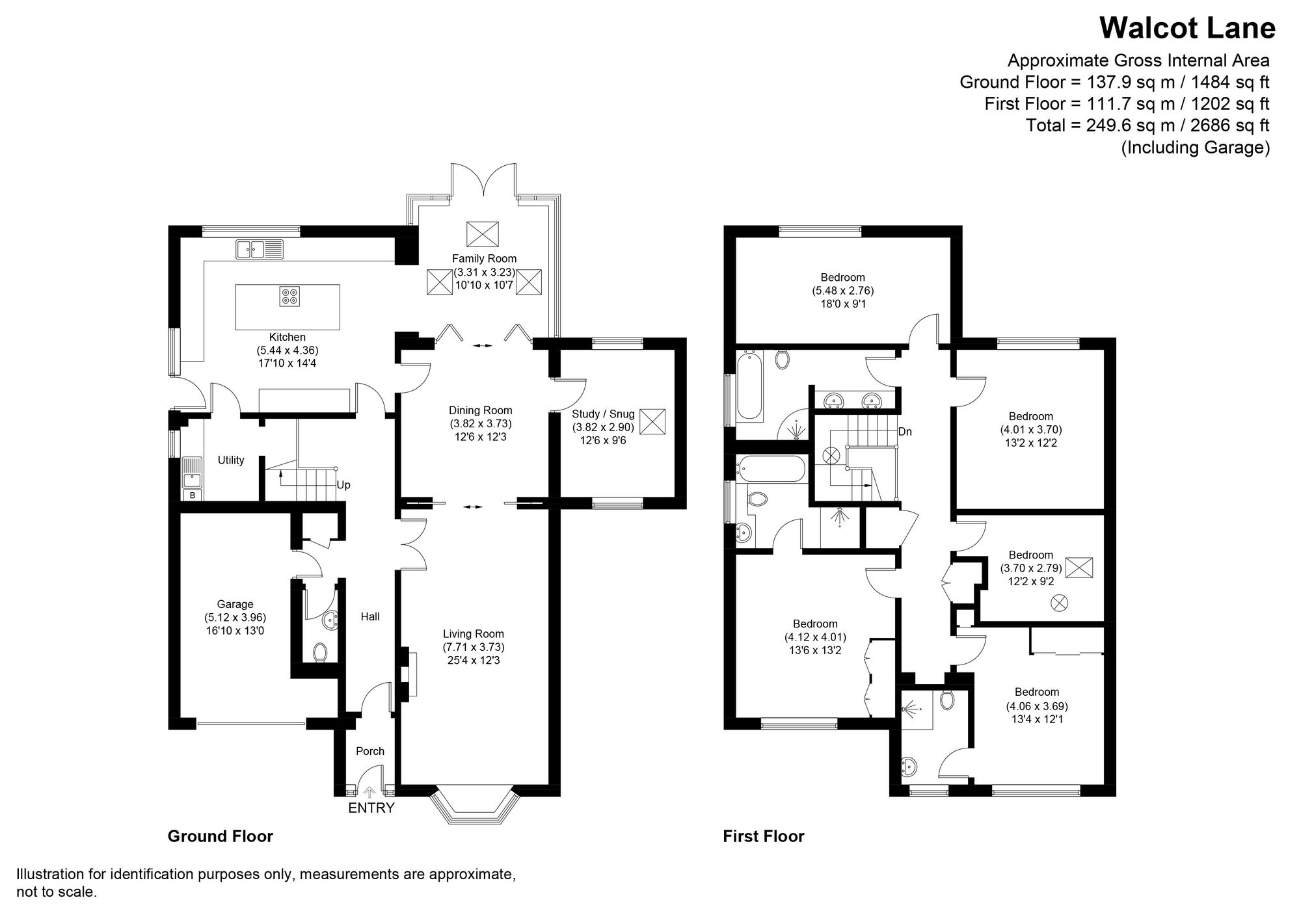 5 bed detached house for sale in Walcot Lane, Pershore - Property floorplan