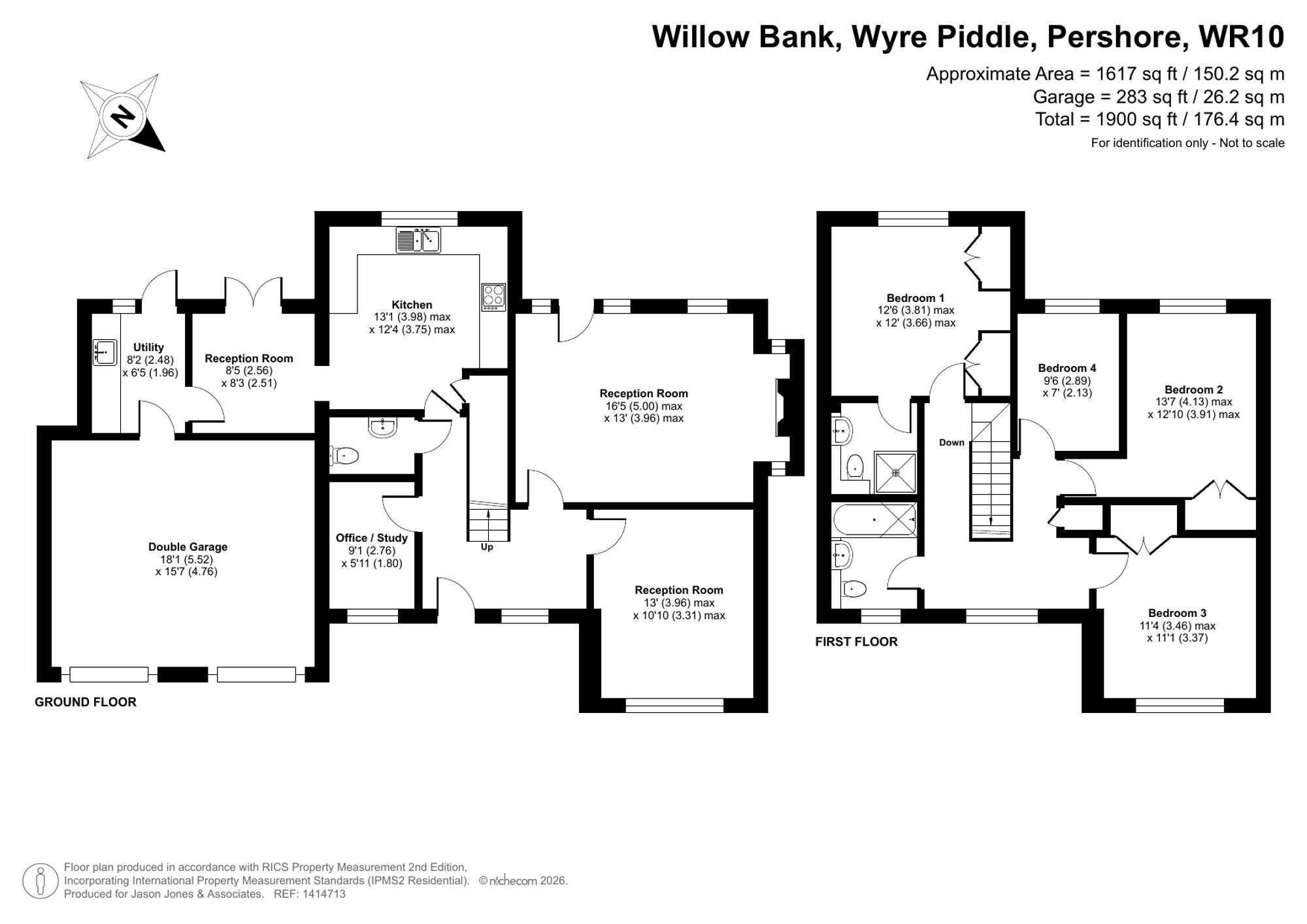 4 bed detached house for sale in Willow Bank, Pershore - Property floorplan
