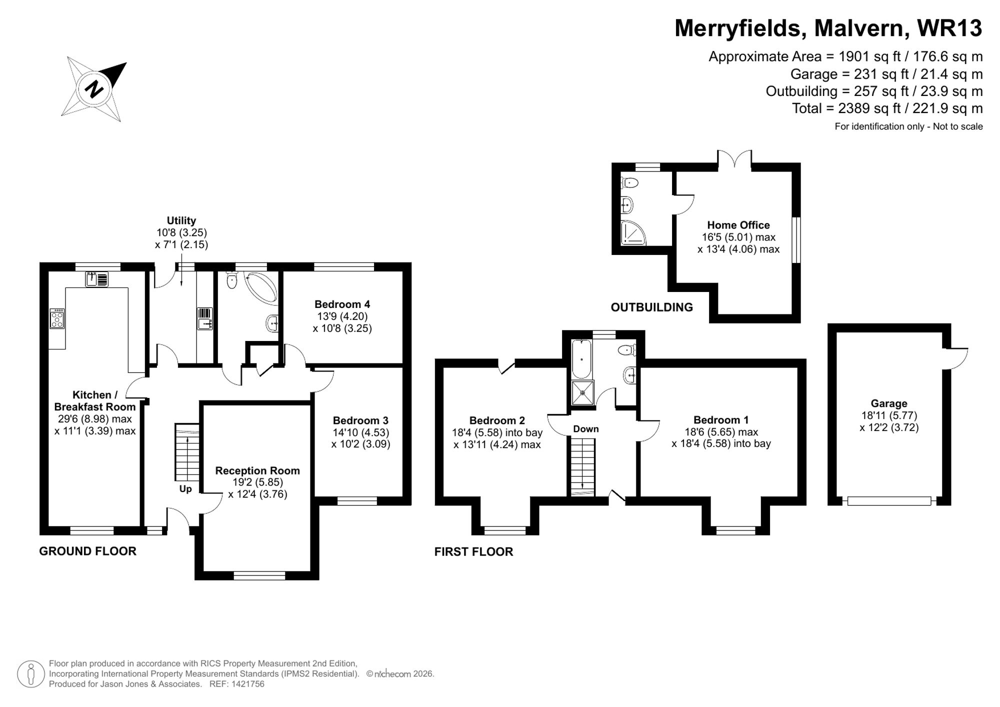 5 bed detached house for sale in Merryfields, Malvern - Property floorplan
