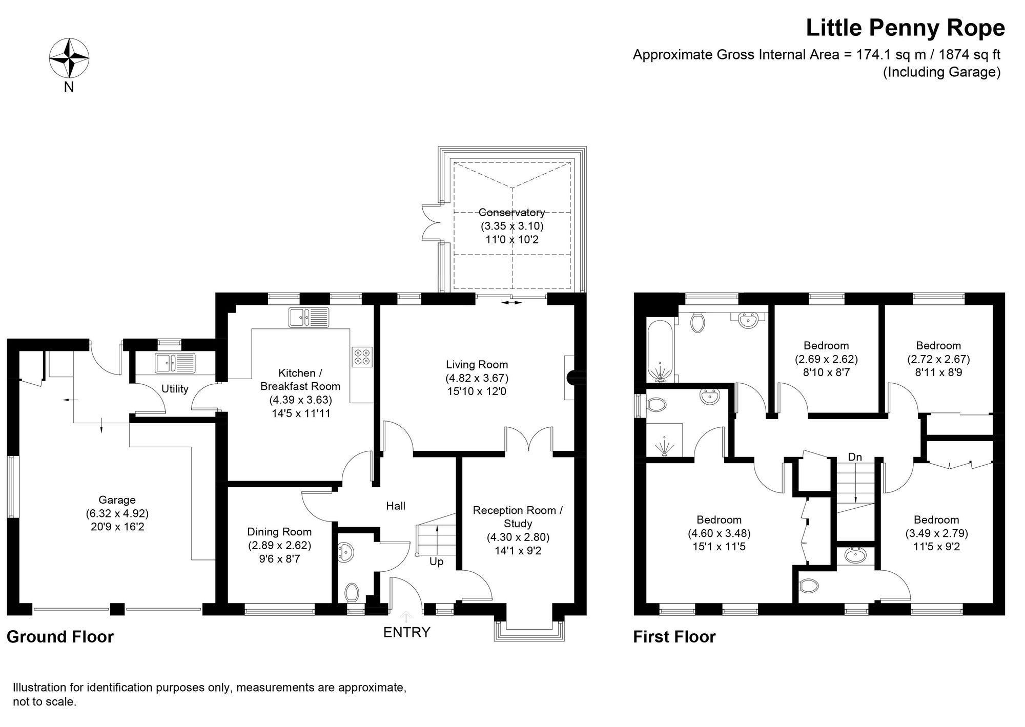 4 bed detached house for sale in Little Penny Rope, Pershore - Property floorplan