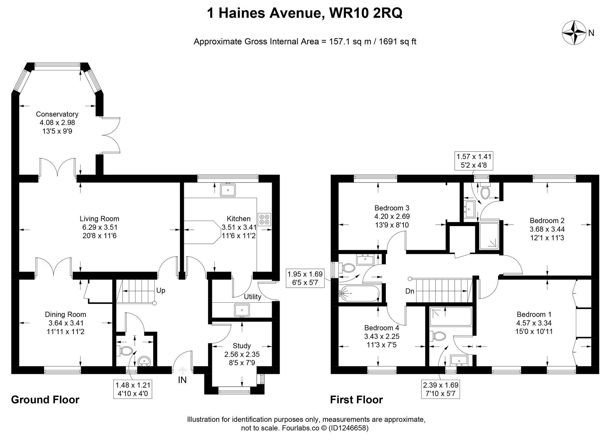 4 bed detached house for sale in Haines Avenue, Pershore - Property floorplan