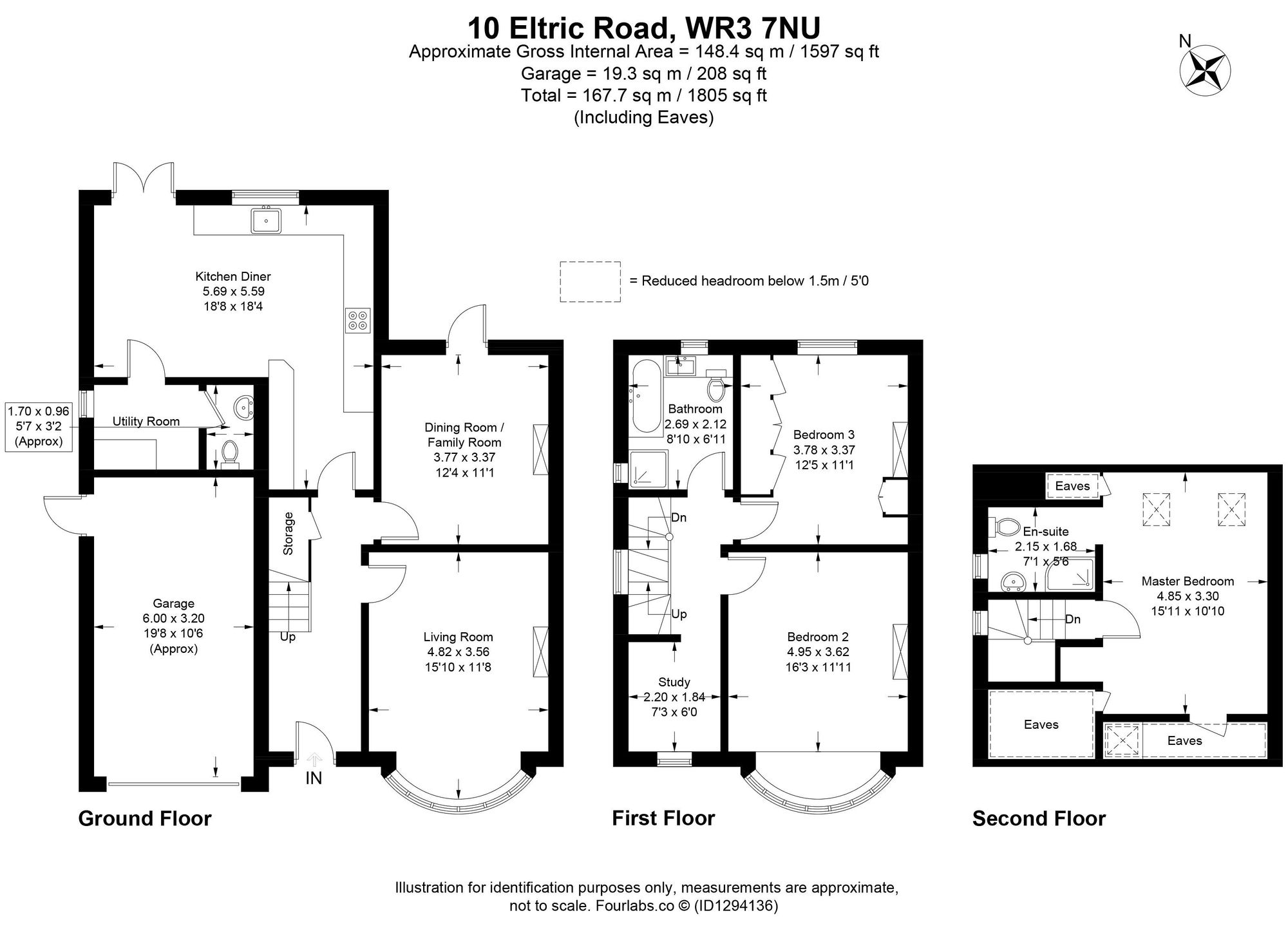 3 bed house for sale in Eltric Road, Worcester - Property floorplan