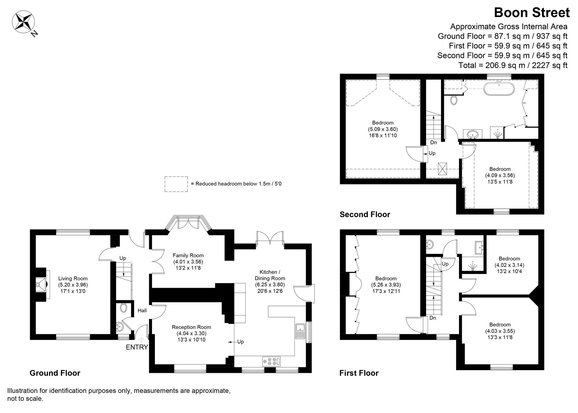 5 bed end of terrace house for sale in Boon Street, Pershore - Property floorplan