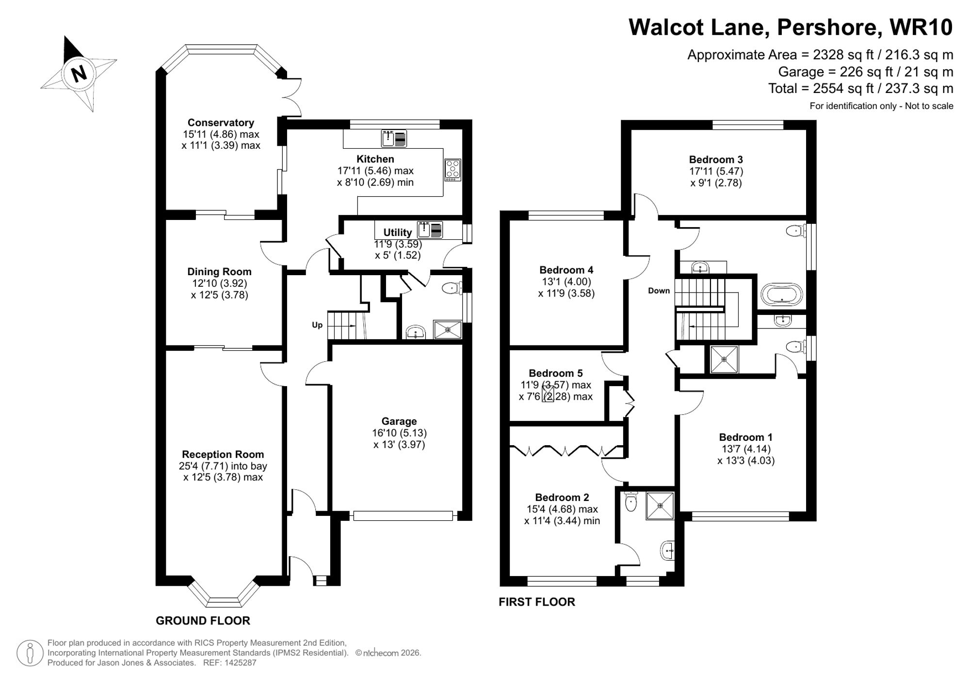 5 bed detached house for sale in Walcot Lane, Pershore - Property floorplan