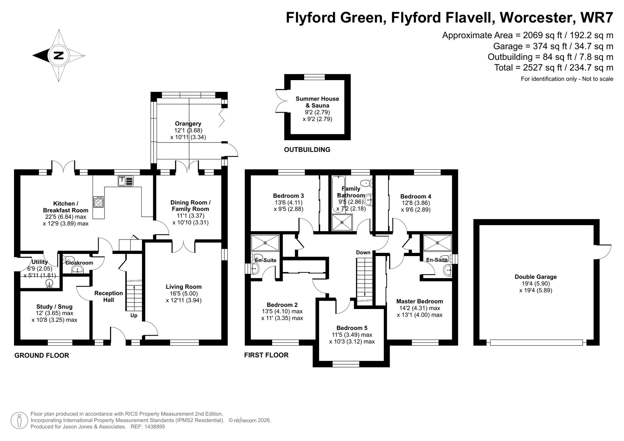 5 bed detached house for sale in Flyford Green, Worcester - Property floorplan