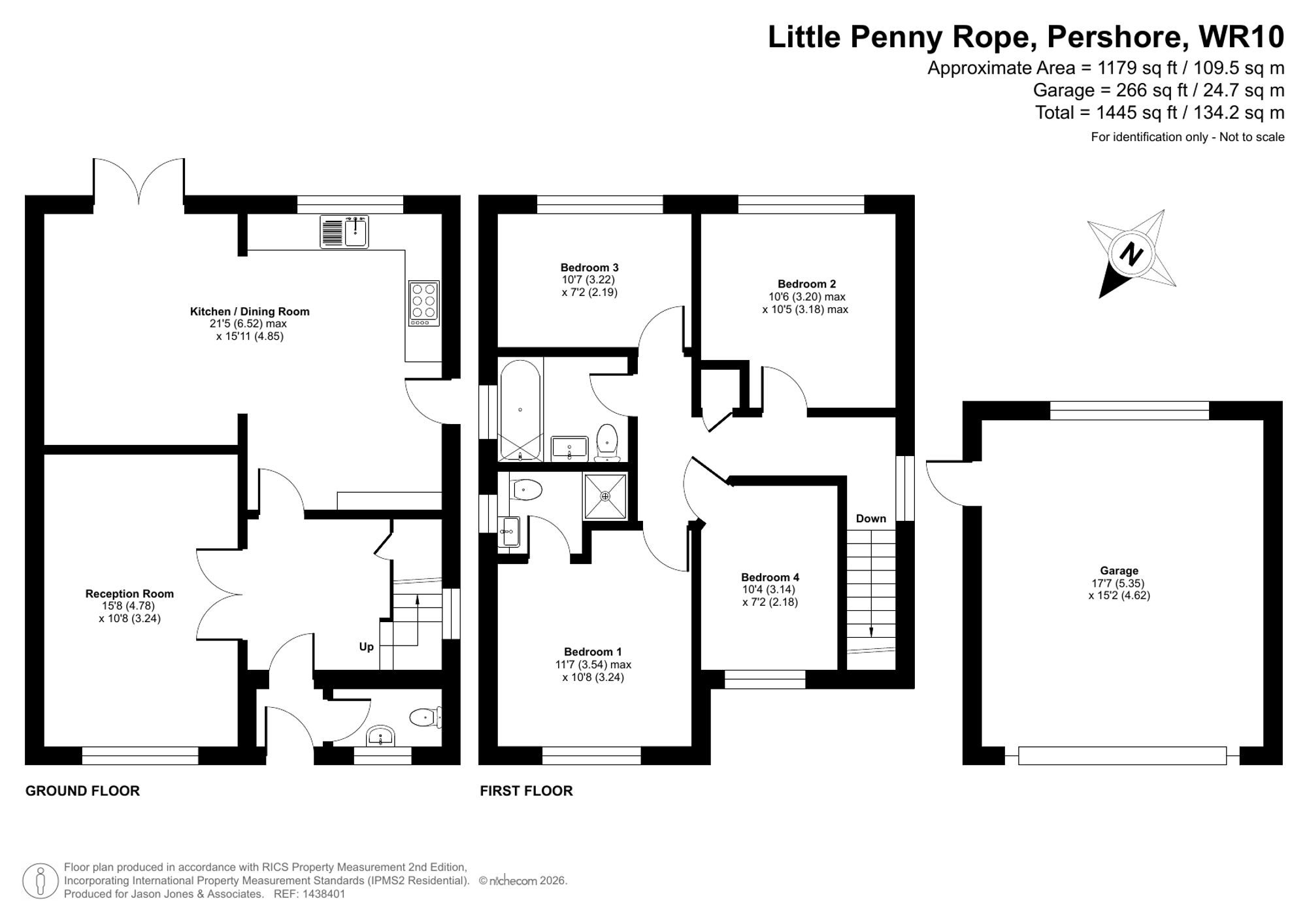 4 bed detached house for sale in Little Penny Rope, Pershore - Property floorplan