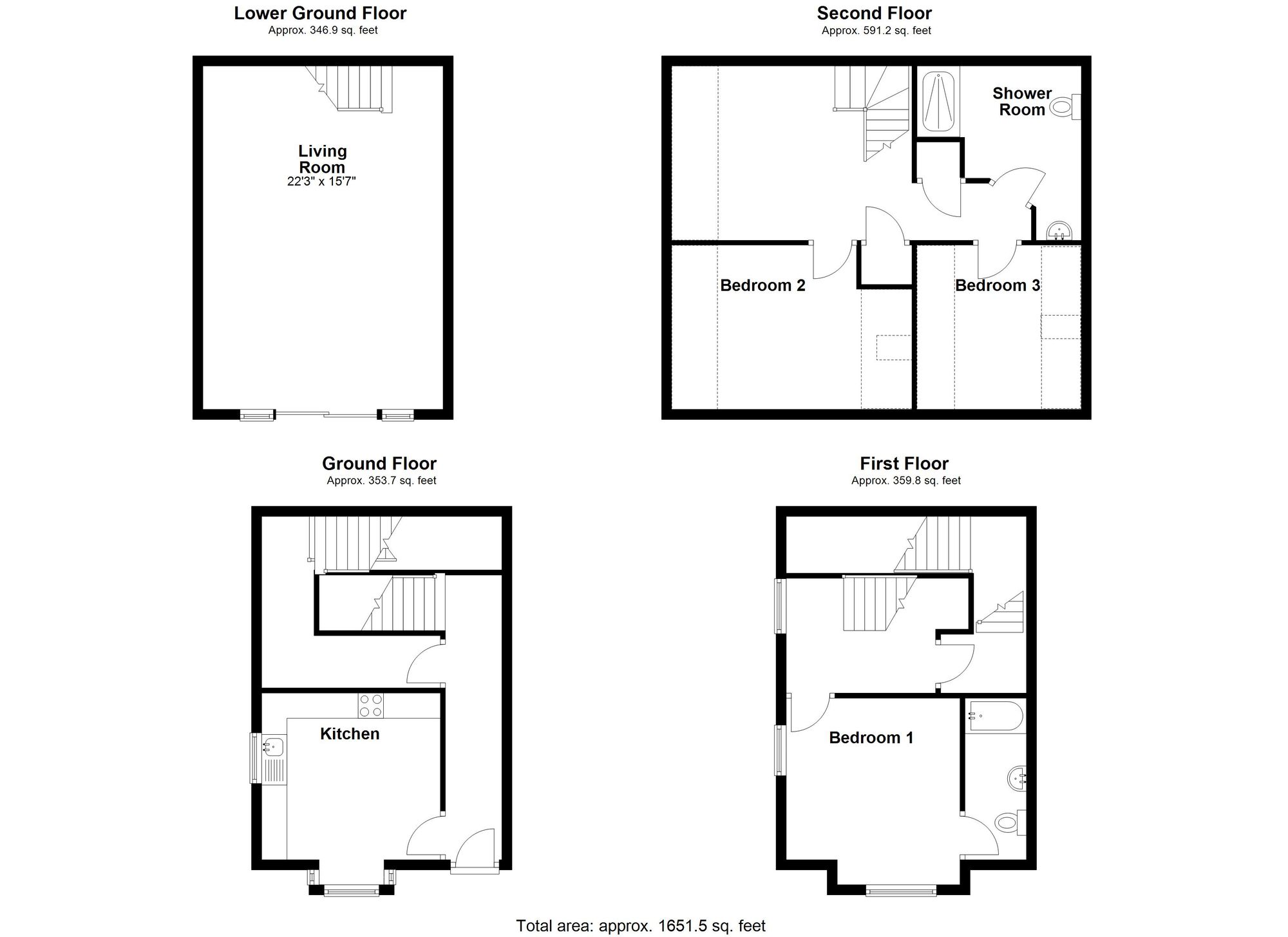 3 bed flat to rent in Worcester Road, Pershore - Property floorplan