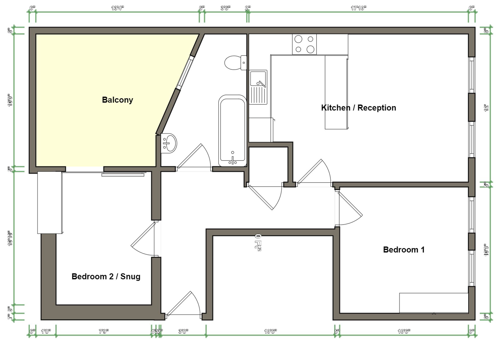2 bed flat to rent in Bridge Street, Pershore - Property floorplan