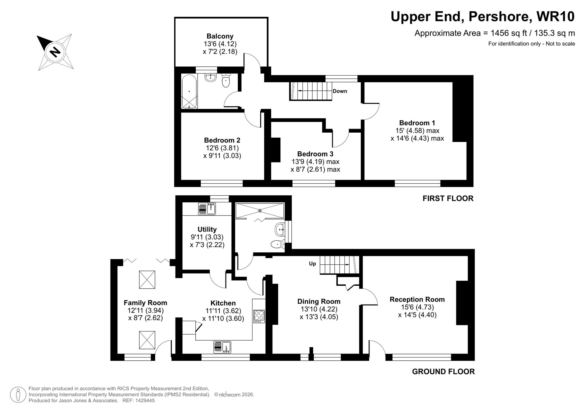 3 bed semi-detached house for sale in Upper End, Pershore - Property floorplan