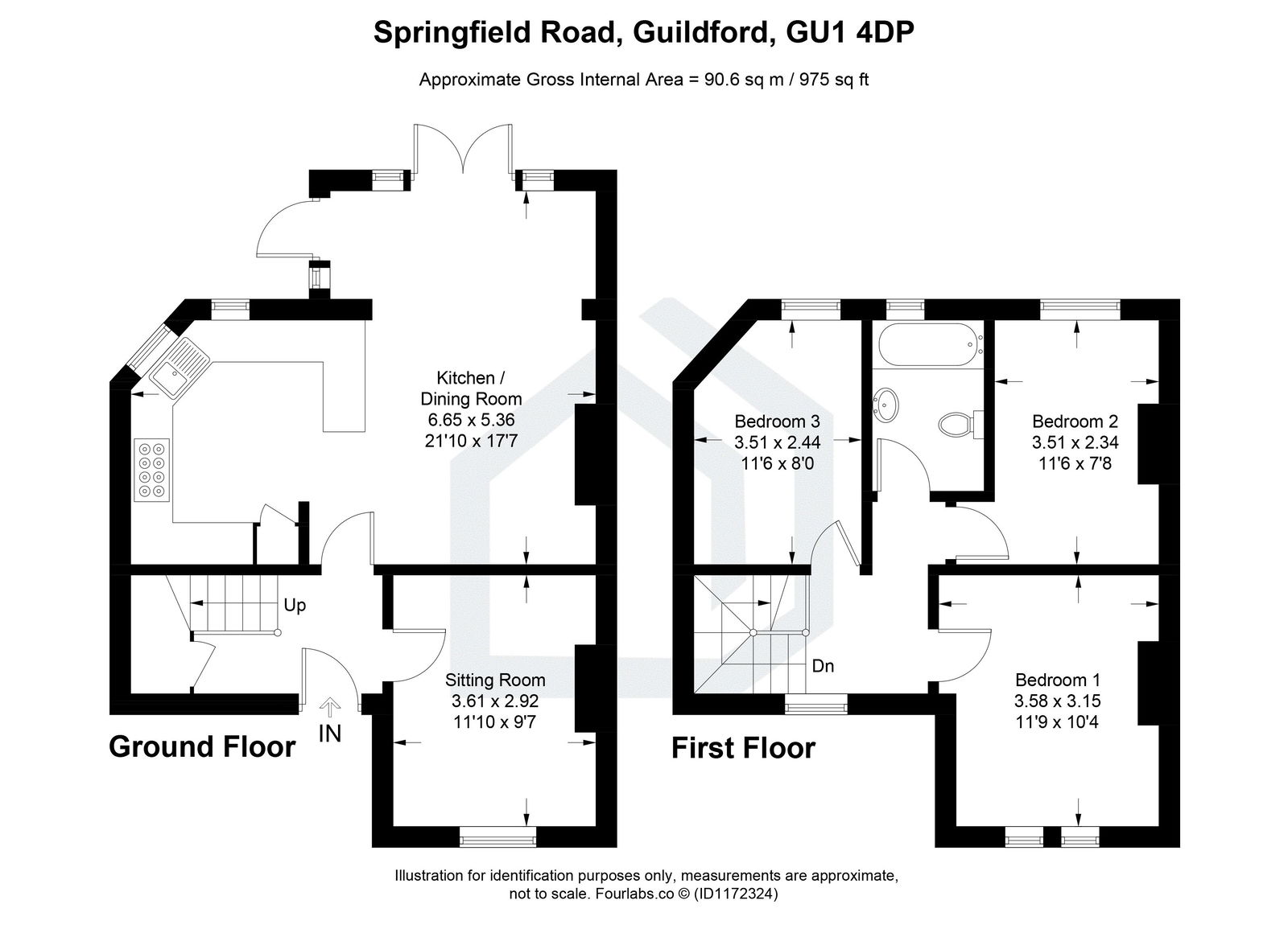 3 bed detached house to rent in Springfield Road, Guildford, GU1 4DP - Property floorplan