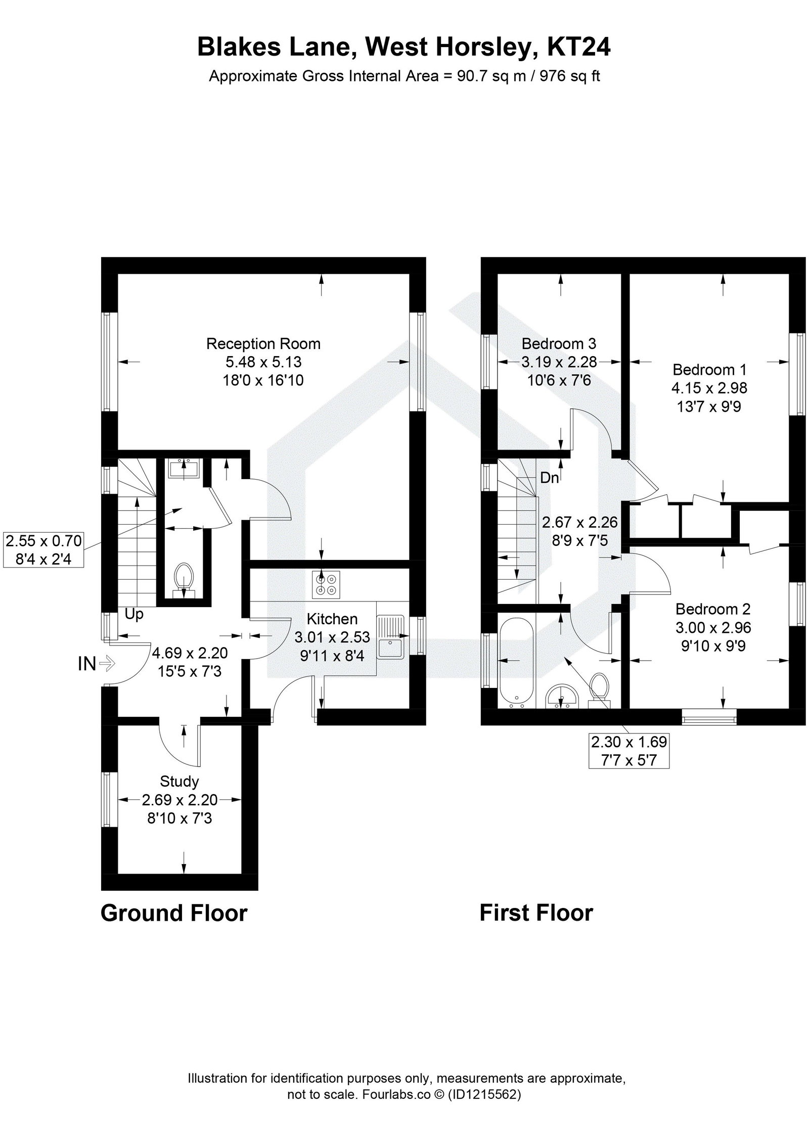 3 bed semi-detached house to rent in Blakes Lane, West Horsley, KT24 - Property floorplan