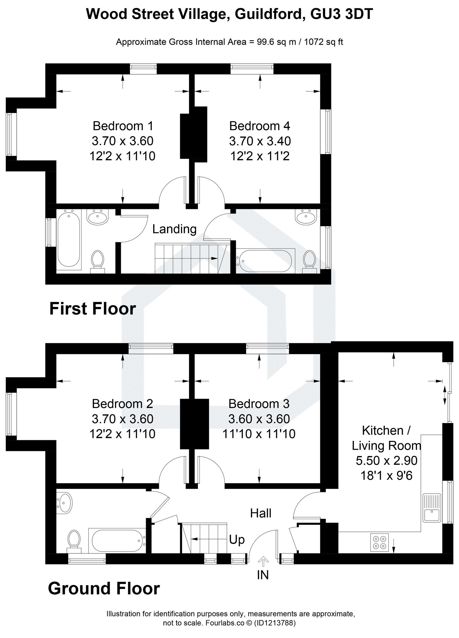 4 bed detached house to rent in Pound Lane, Wood Street Village, Guildford, GU3 3DT - Property floorplan