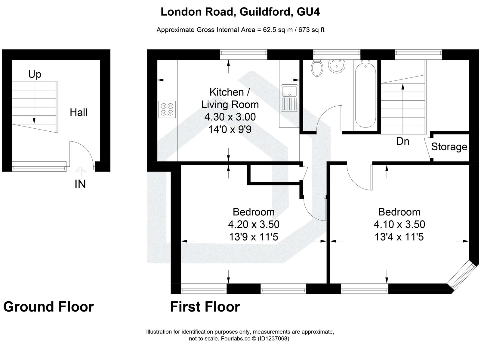 2 bed flat to rent in London Road, Guildford, GU4 7JS - Property floorplan