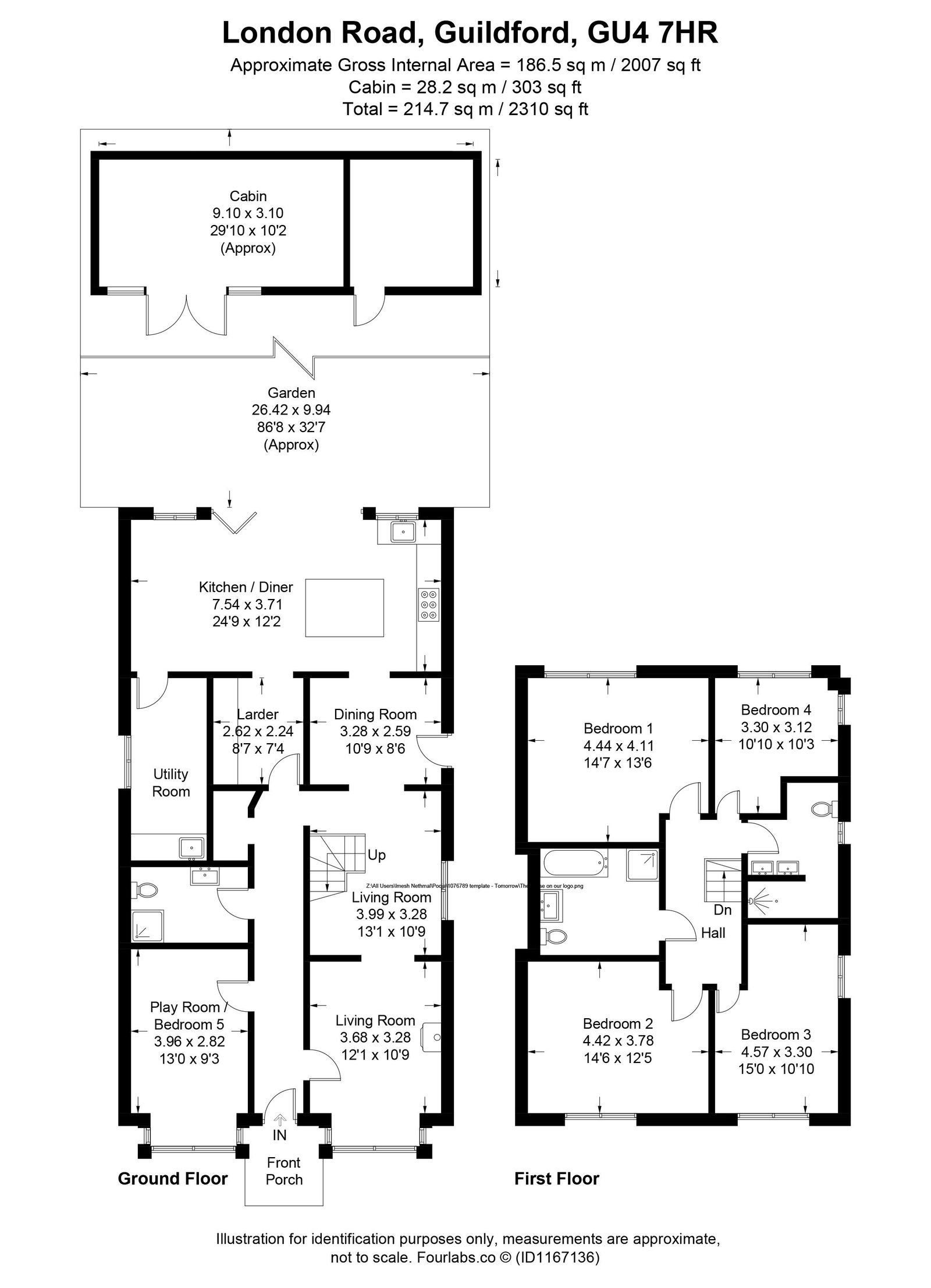 5 bed detached house for sale in London Road, Guildford, GU4 - Property floorplan