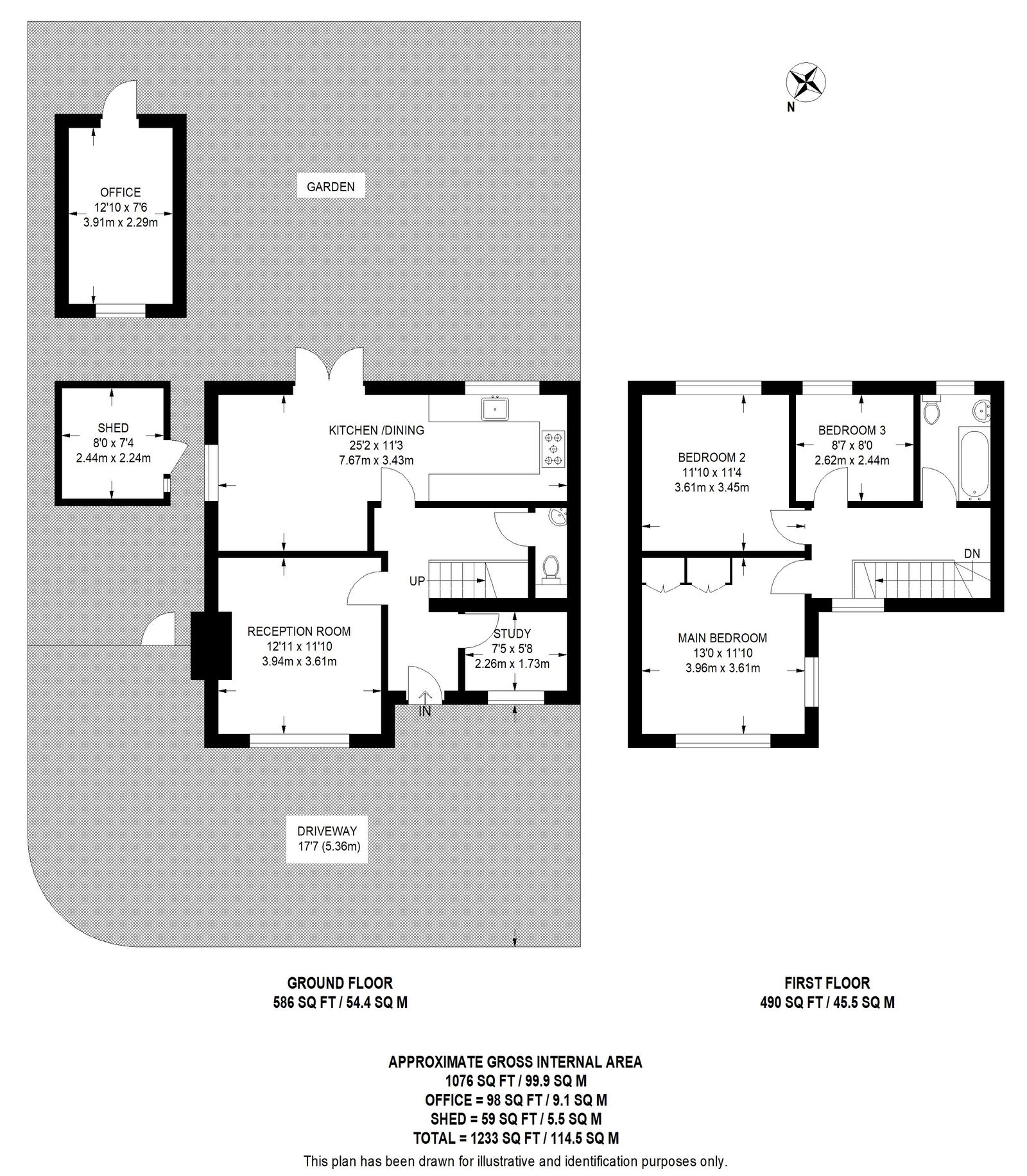 3 bed semi-detached house for sale in Lower Shott, Leatherhead - Property floorplan