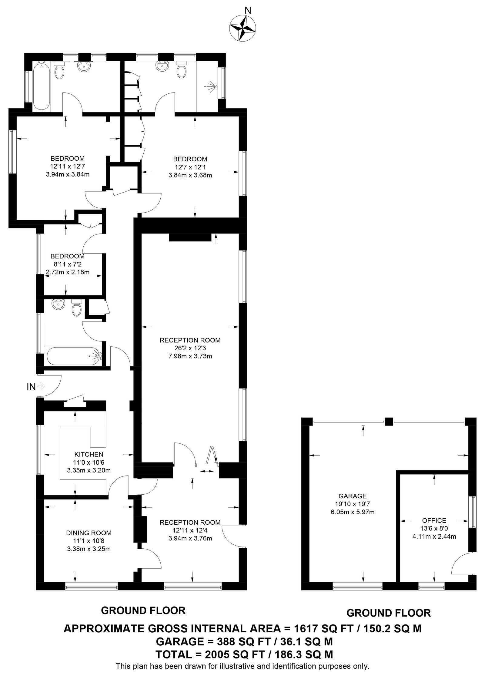 3 bed bungalow for sale in Oxted Road, Godstone - Property floorplan