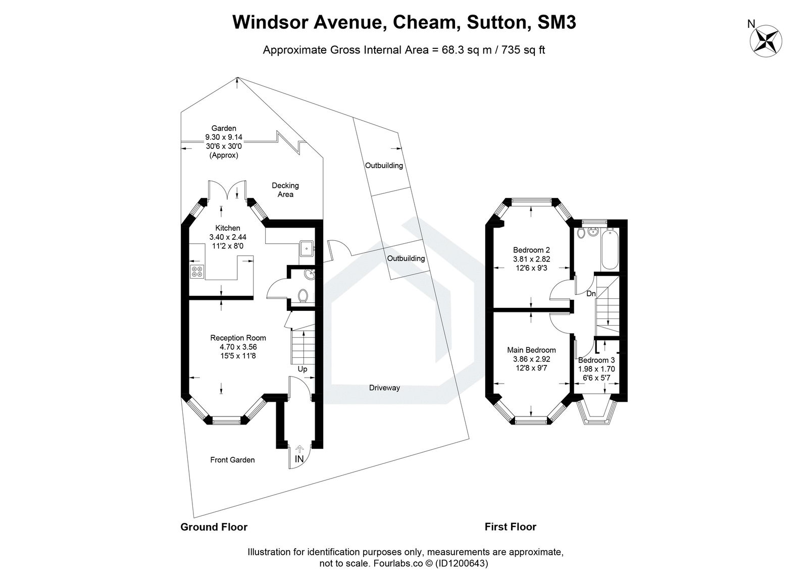 3 bed semi-detached house for sale in Windsor Avenue, Sutton - Property floorplan