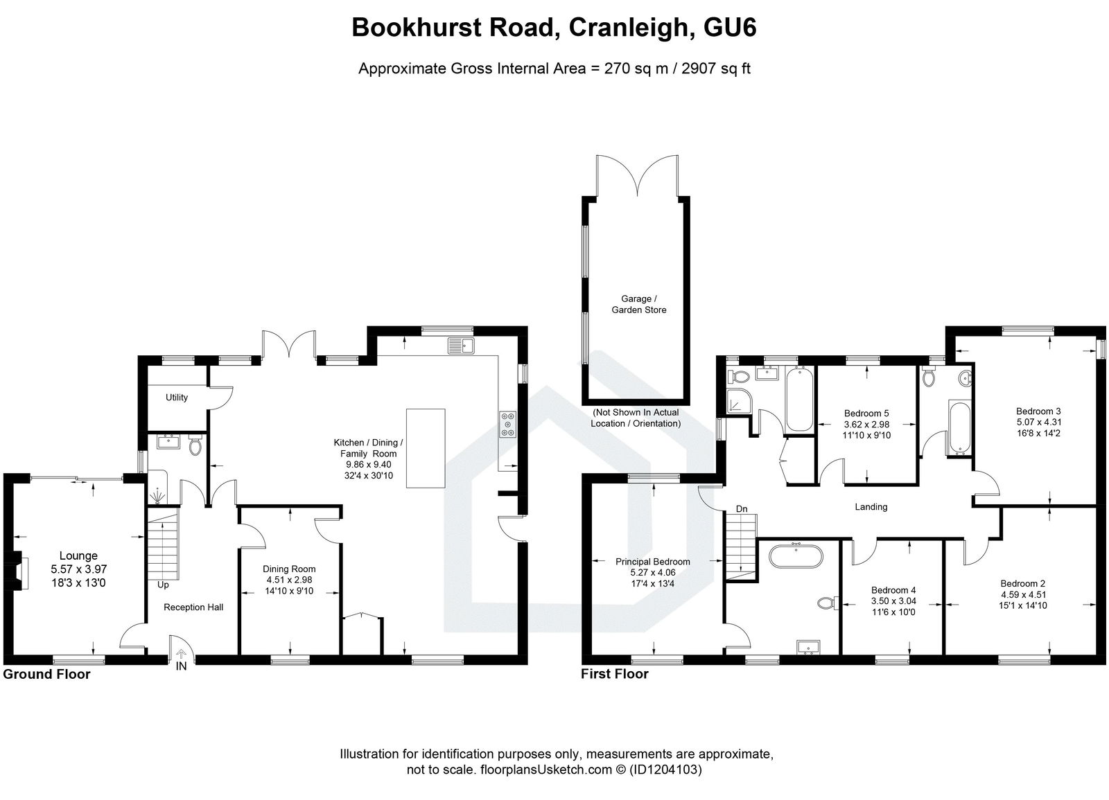 5 bed detached house for sale in Bookhurst Road, Cranleigh, GU6 - Property floorplan