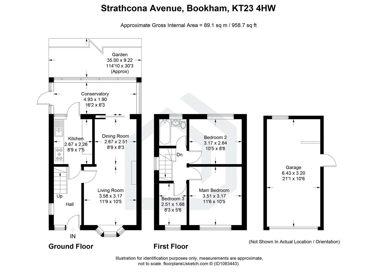 3 bed semi-detached house for sale in Strathcona Avenue, Bookham, Leatherhead, KT23 4HW - Property floorplan