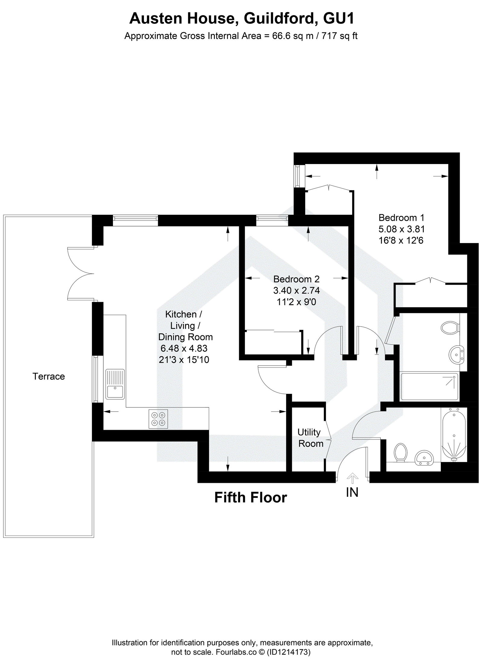 2 bed penthouse for sale in Station View, Guildford, GU1 - Property floorplan