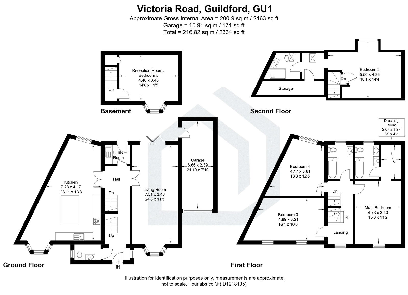 4 bed detached house for sale in Victoria Road, Guildford - Property floorplan