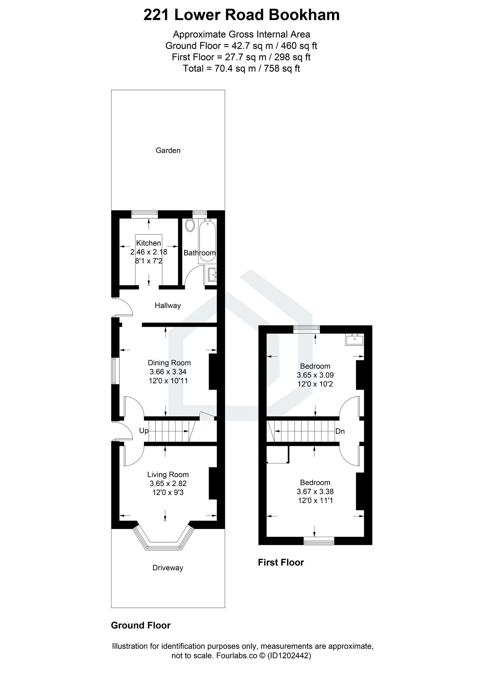 2 bed semi-detached house for sale in Lower Road, Bookham, KT23 - Property floorplan