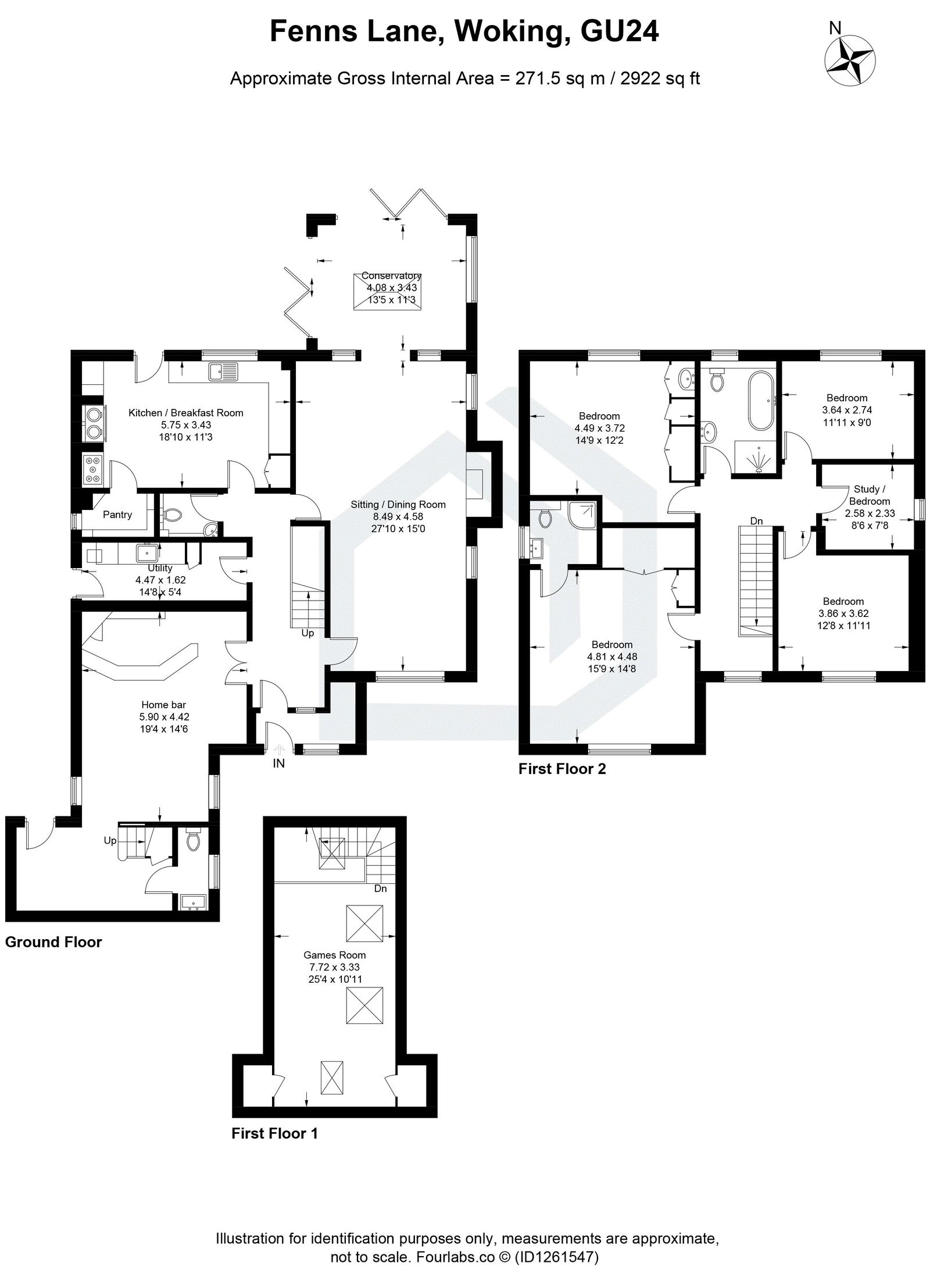 5 bed detached house to rent in Fenns Lane, West End, Woking, GU24 - Property floorplan