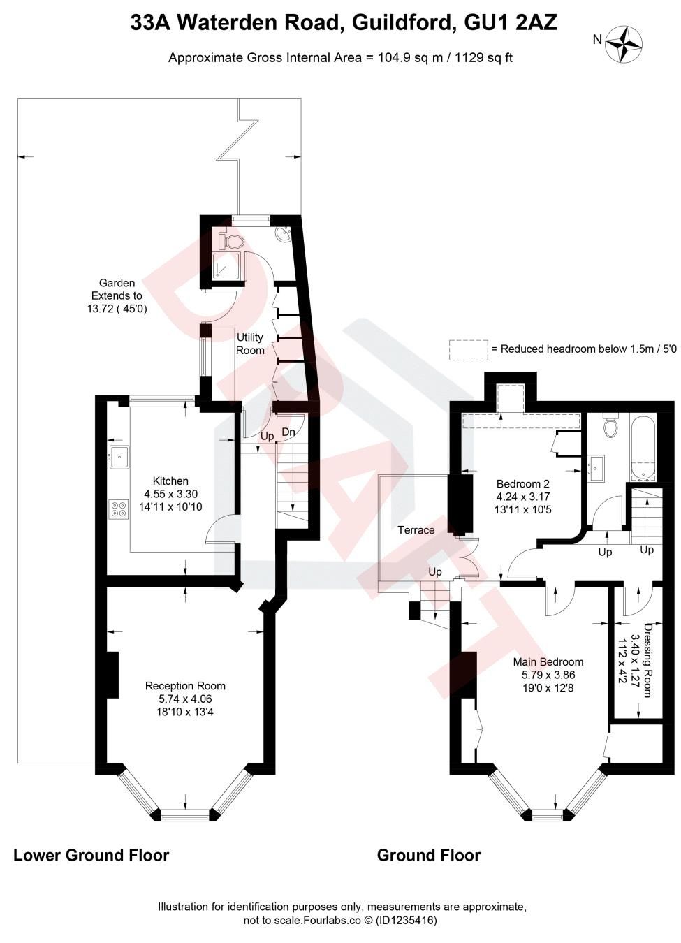 2 bed maisonette for sale in Waterden Road, Guildford - Property floorplan