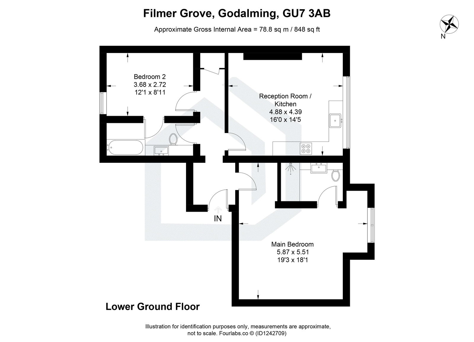 2 bed apartment for sale in Filmer Grove, Godalming, GU7 3AB - Property floorplan