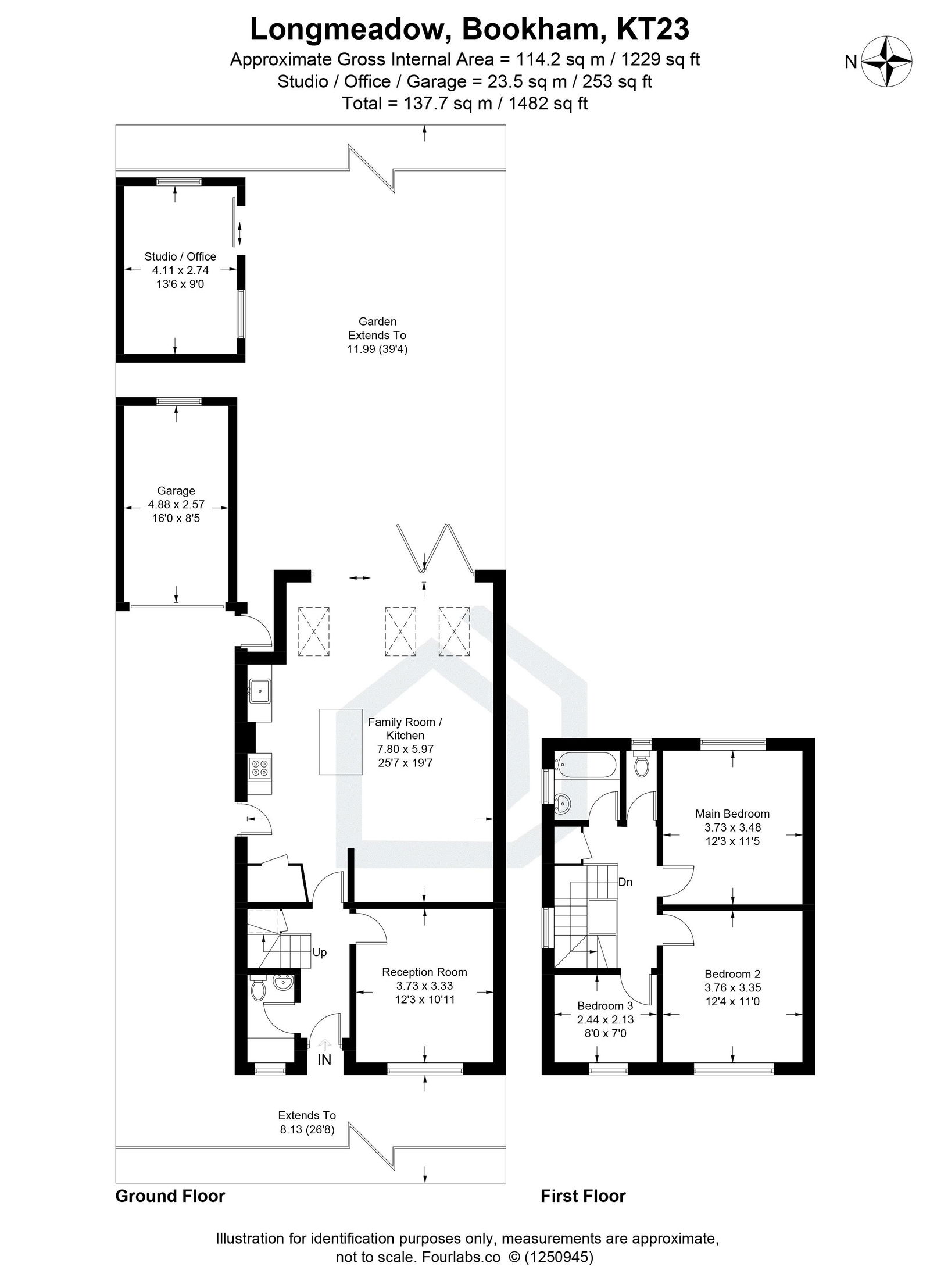 3 bed semi-detached house for sale in Longmeadow, Leatherhead - Property floorplan