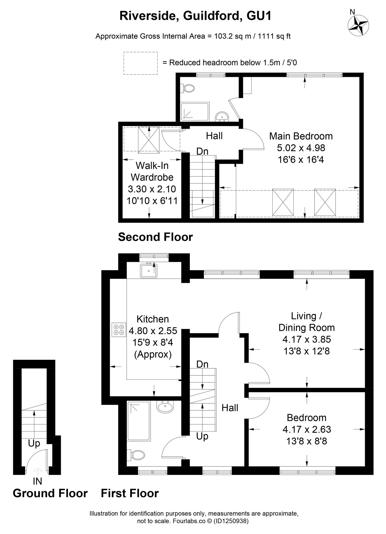 2 bed maisonette for sale in Riverside, Guildford - Property floorplan