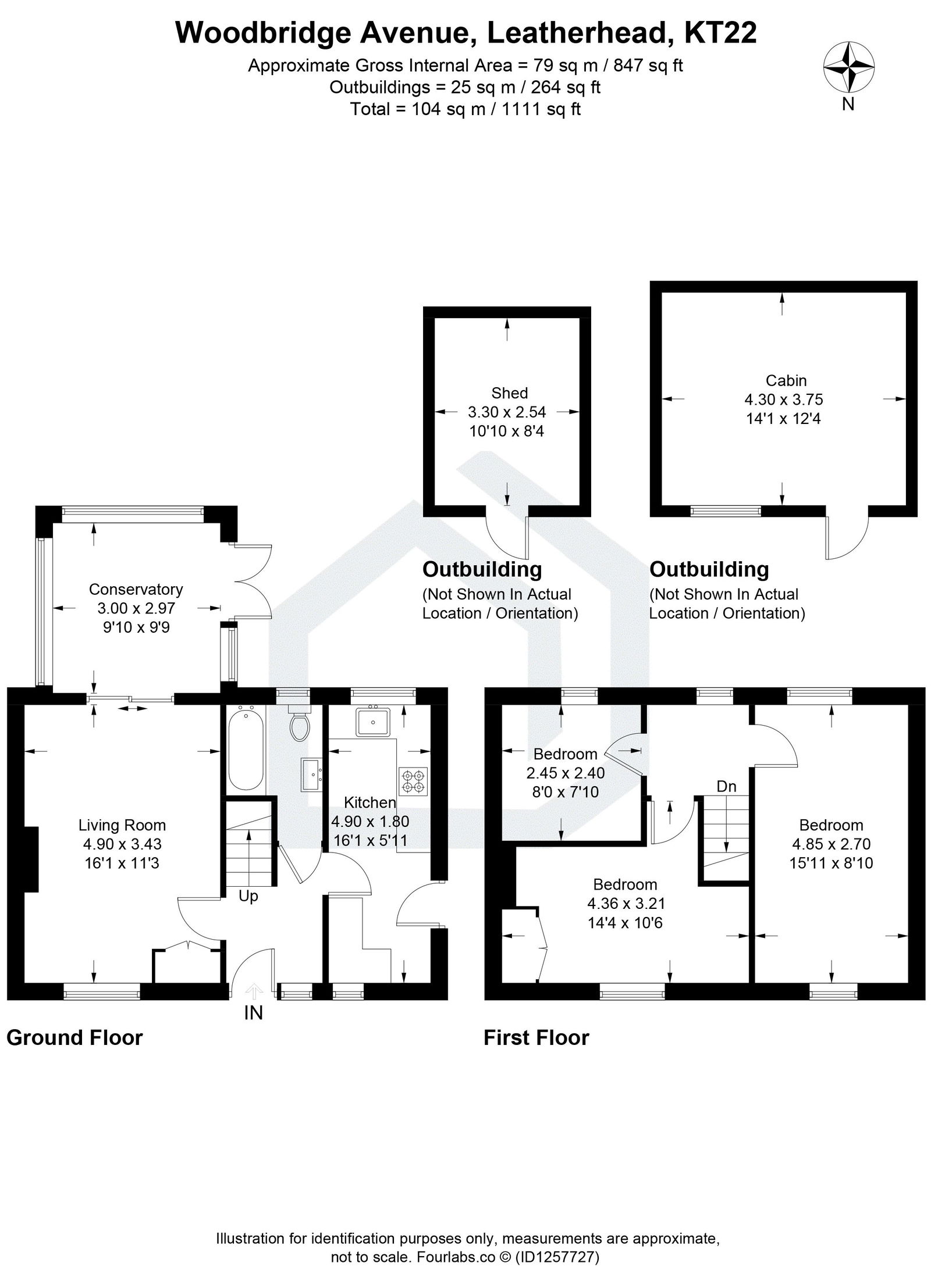 3 bed end of terrace house for sale in Woodbridge Avenue, Leatherhead, KT22 - Property floorplan