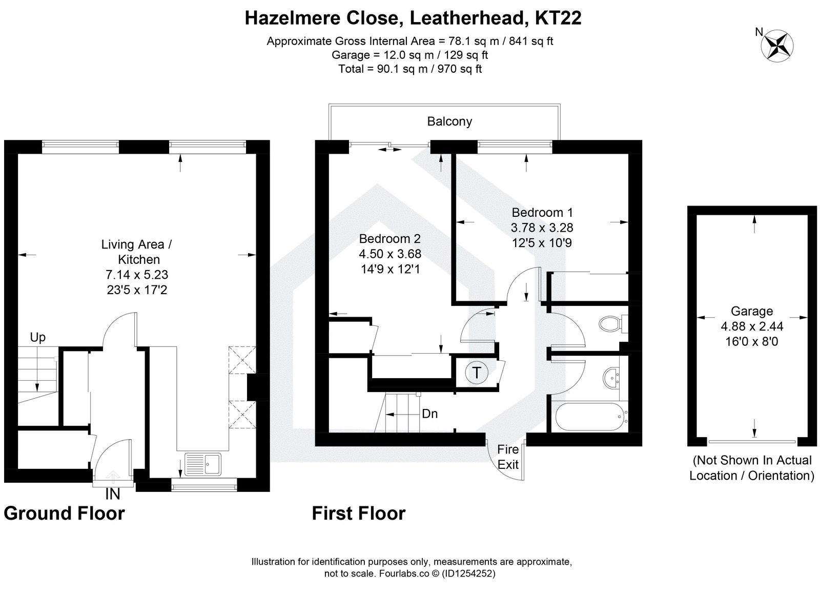 2 bed duplex for sale in Hazelmere Close, Leatherhead, KT22 - Property floorplan
