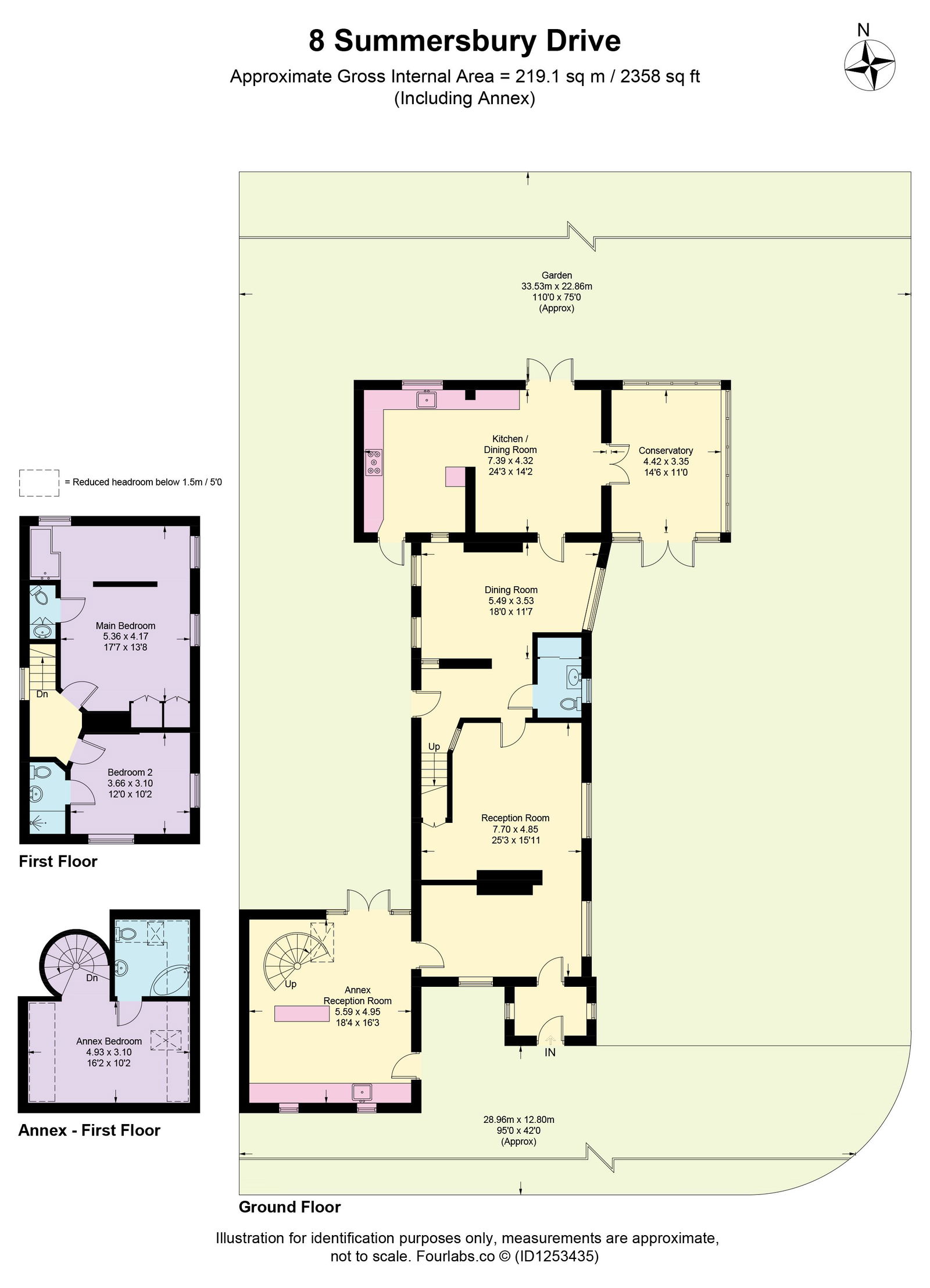 3 bed link detached house for sale in Summersbury Drive, Guildford, GU4 - Property floorplan