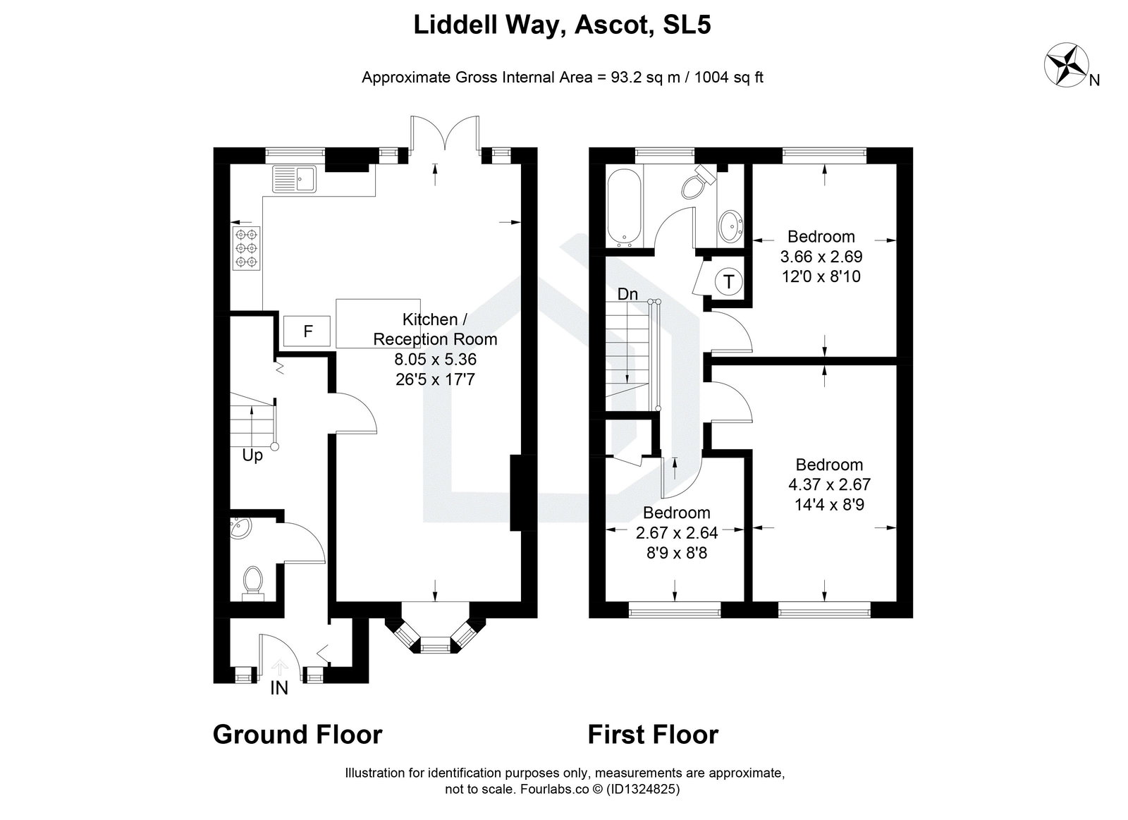 3 bed terraced house to rent in Liddell Way, Ascot, SL5 - Property floorplan