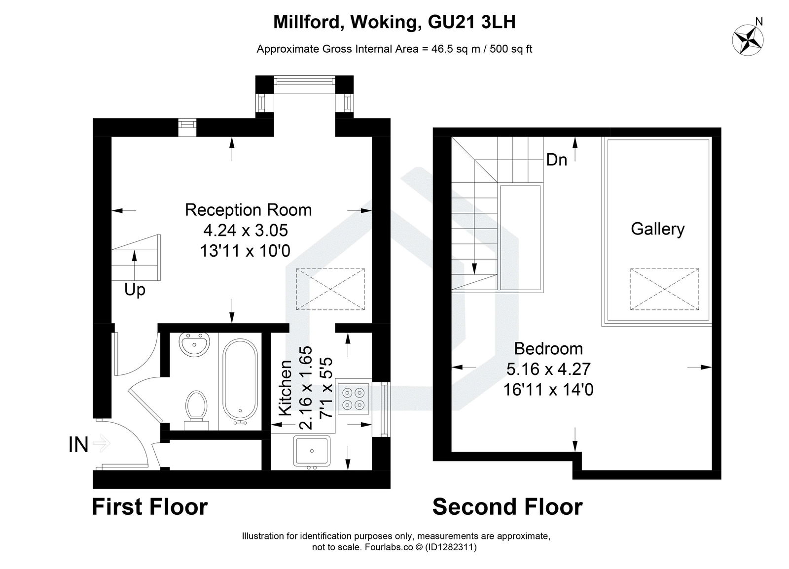 1 bed apartment for sale in Millford, Golsworth Park, GU21 - Property floorplan