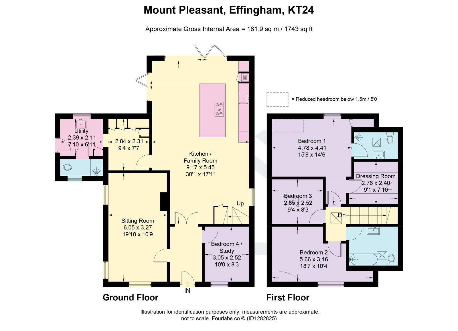 4 bed detached house for sale in Mount Pleasant, Effingham, KT24 - Property floorplan