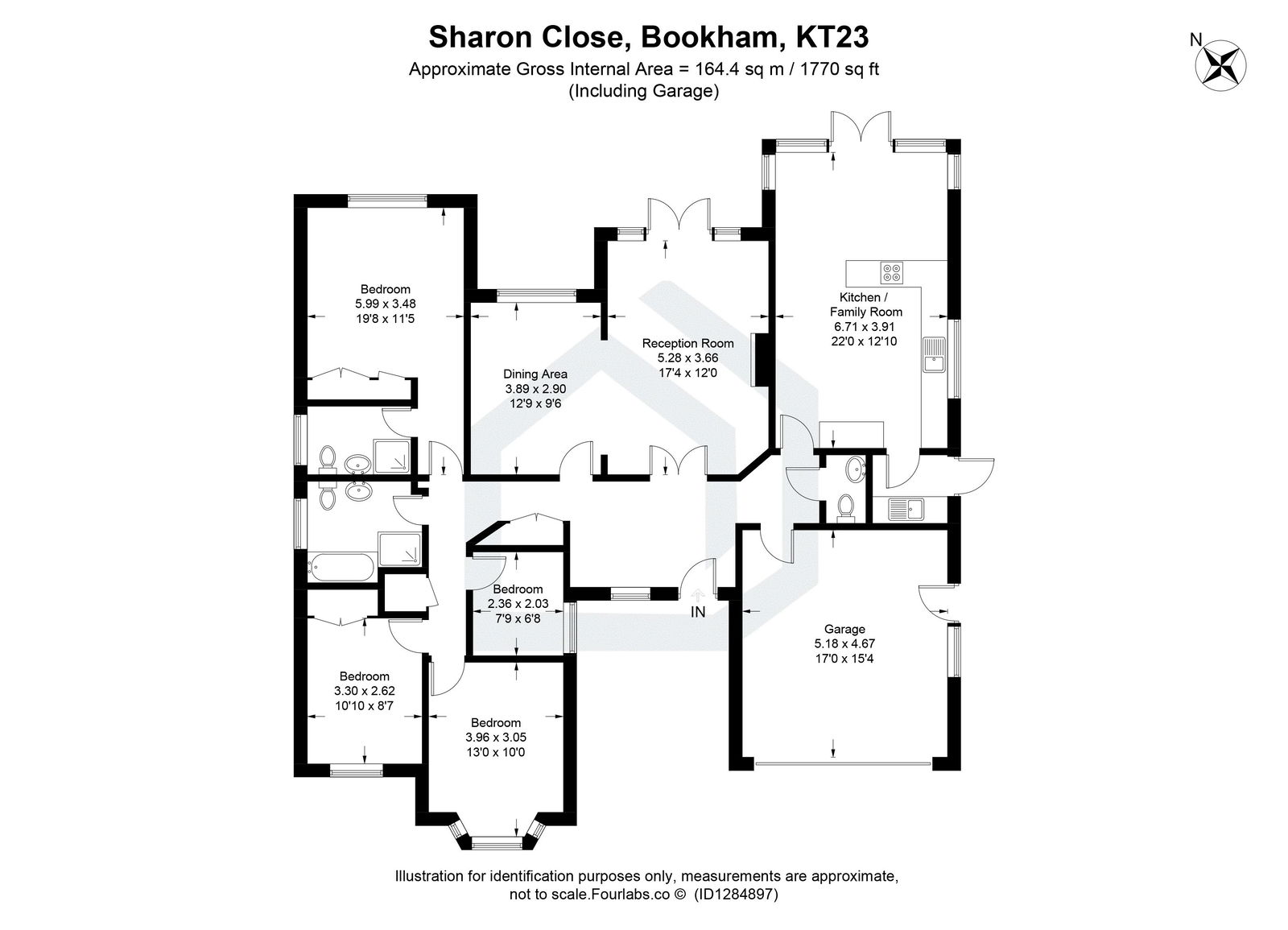 4 bed bungalow for sale in Sharon Close, Bookham, KT23 - Property floorplan