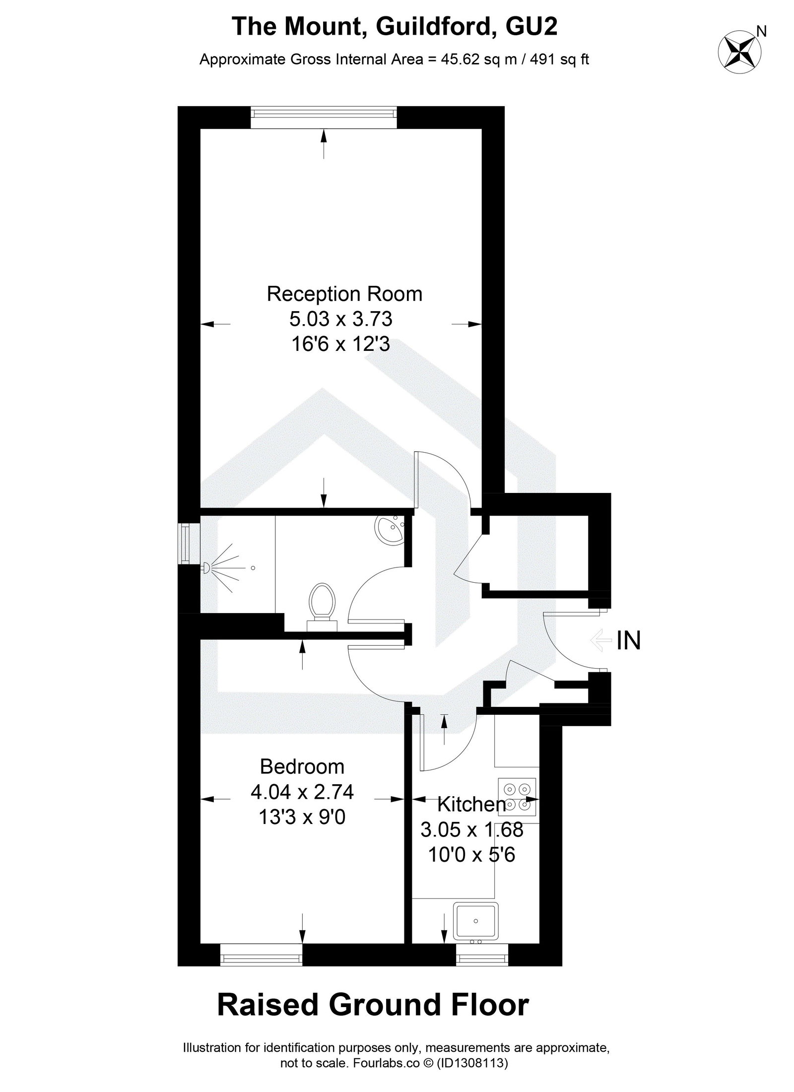 1 bed flat to rent in The Mount, Guildford, GU2 - Property floorplan