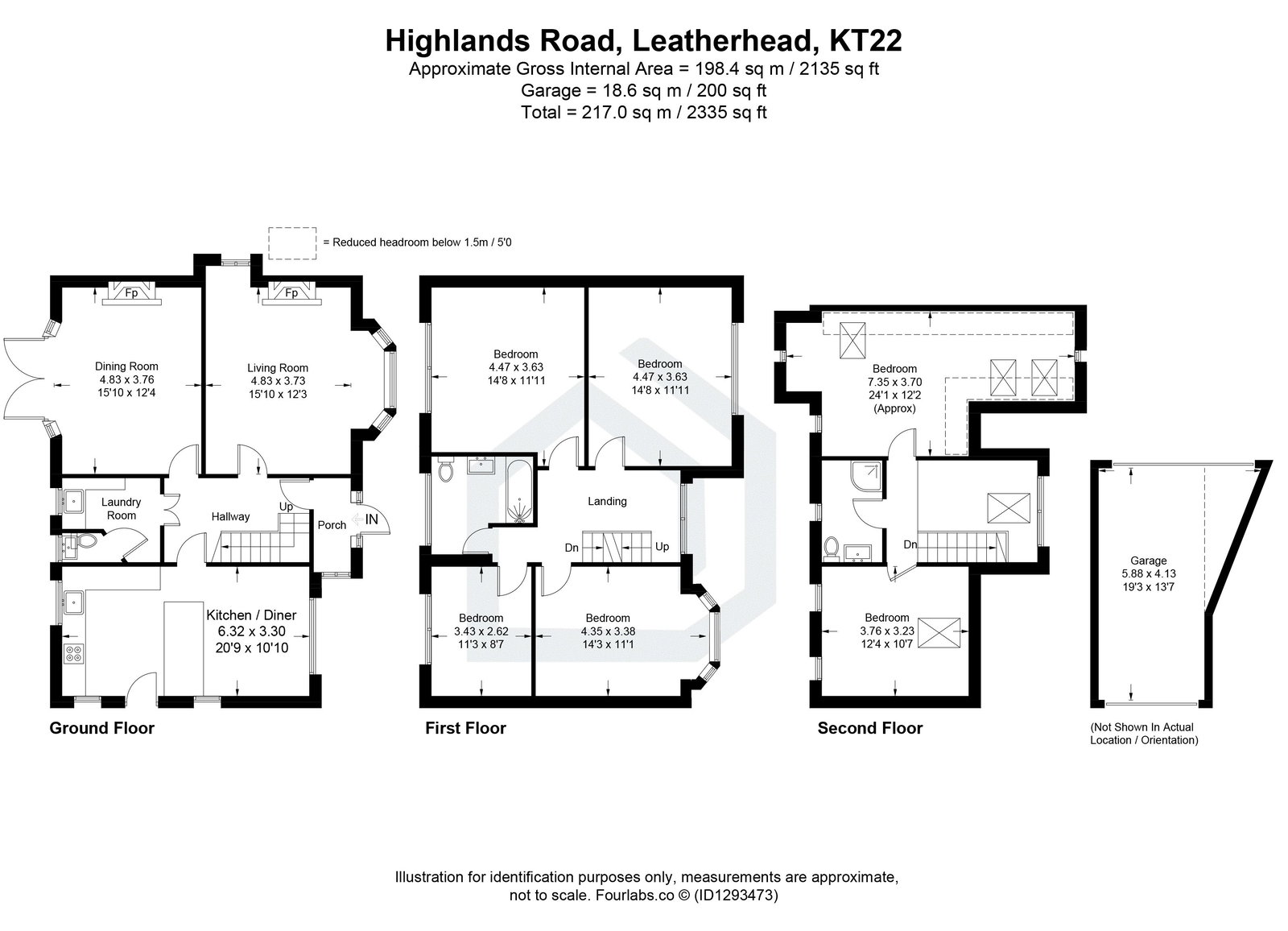 6 bed detached house for sale in Highlands Road, Leatherhead, KT22 8NJ - Property floorplan