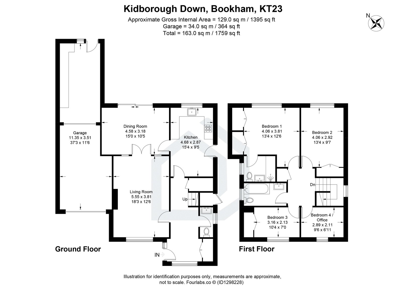 4 bed detached house for sale in Kidborough Down, Bookham, KT23 - Property floorplan