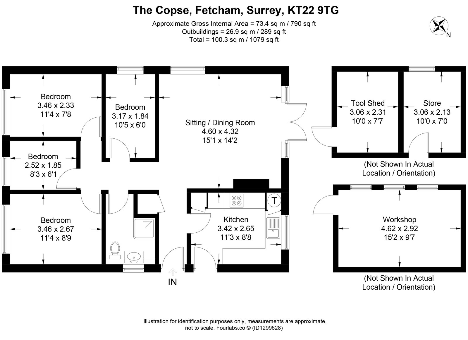 4 bed bungalow for sale in The Copse, Fetcham - Property floorplan