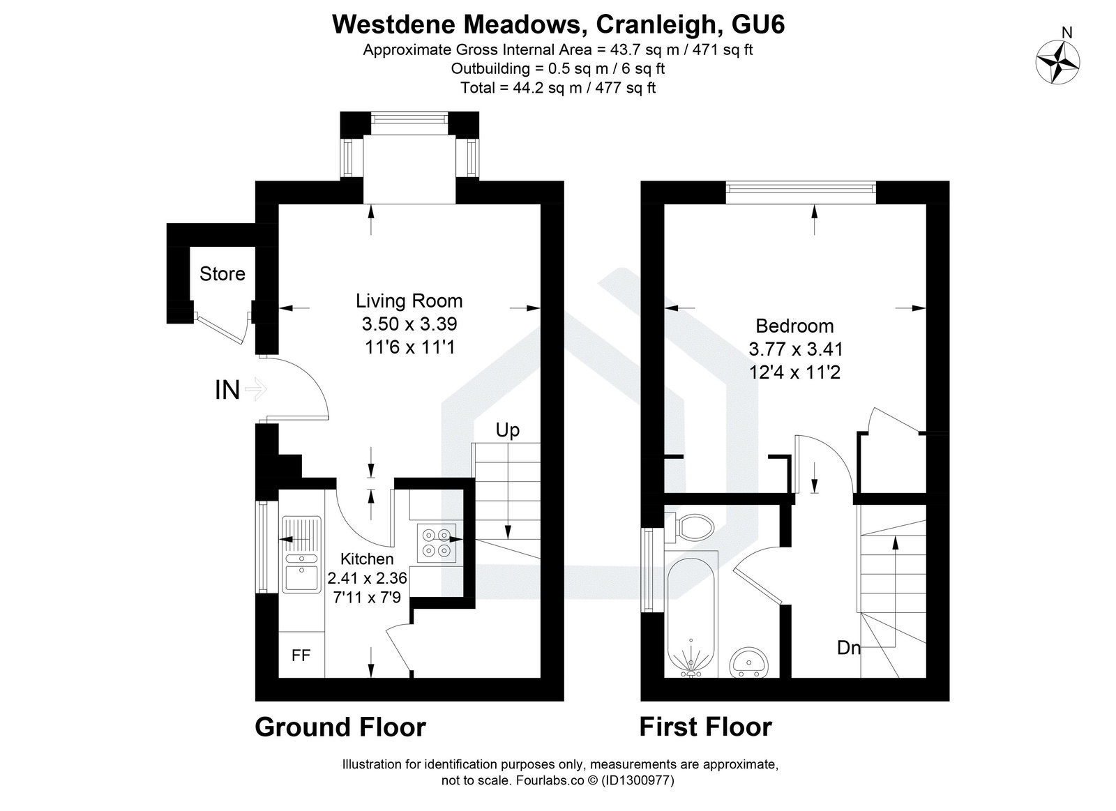1 bed mews house for sale in Westdene Meadows, Cranleigh, GU6 - Property floorplan